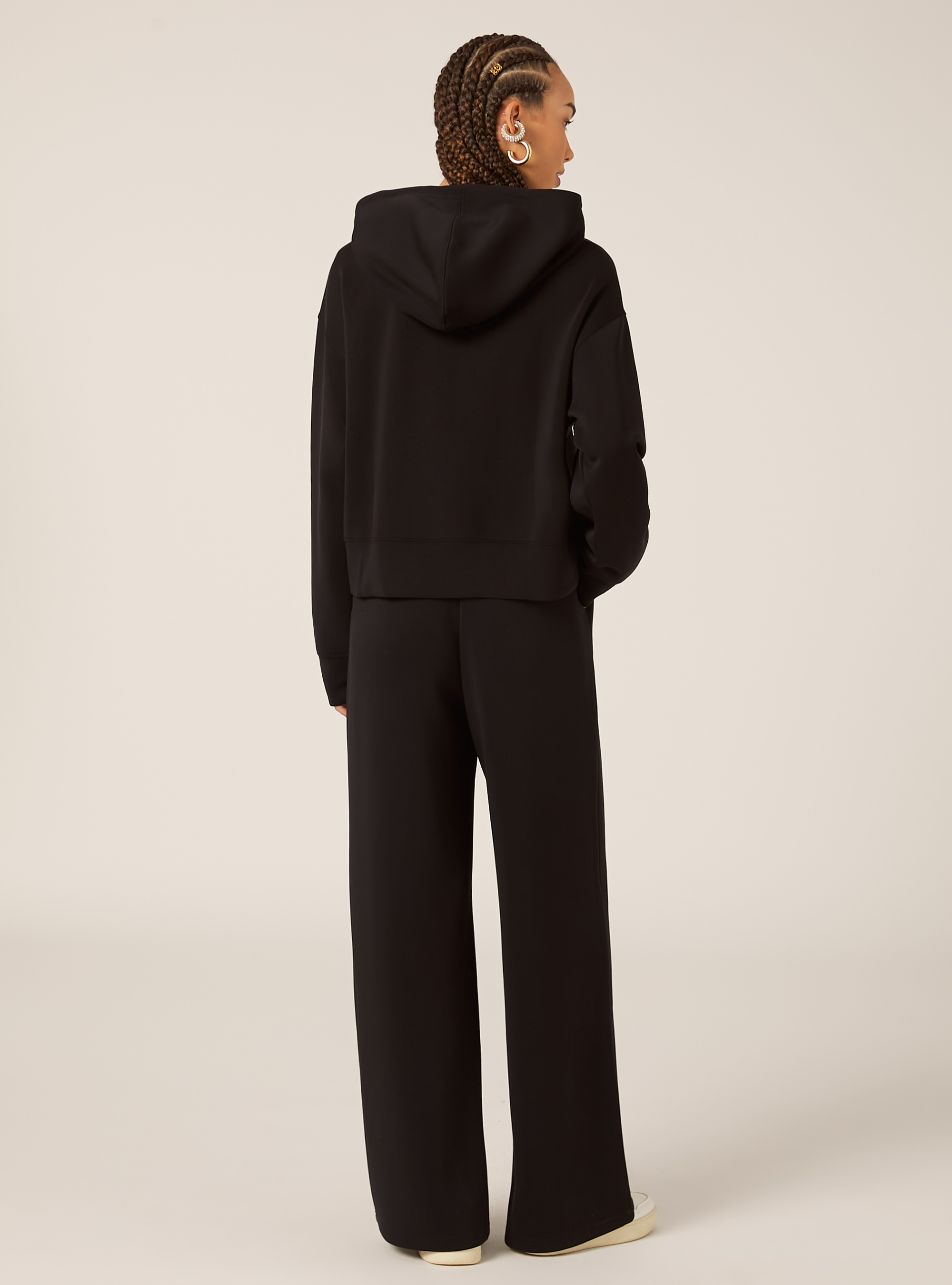 Pull court en molleton doux au toucher, BK1 BLACK