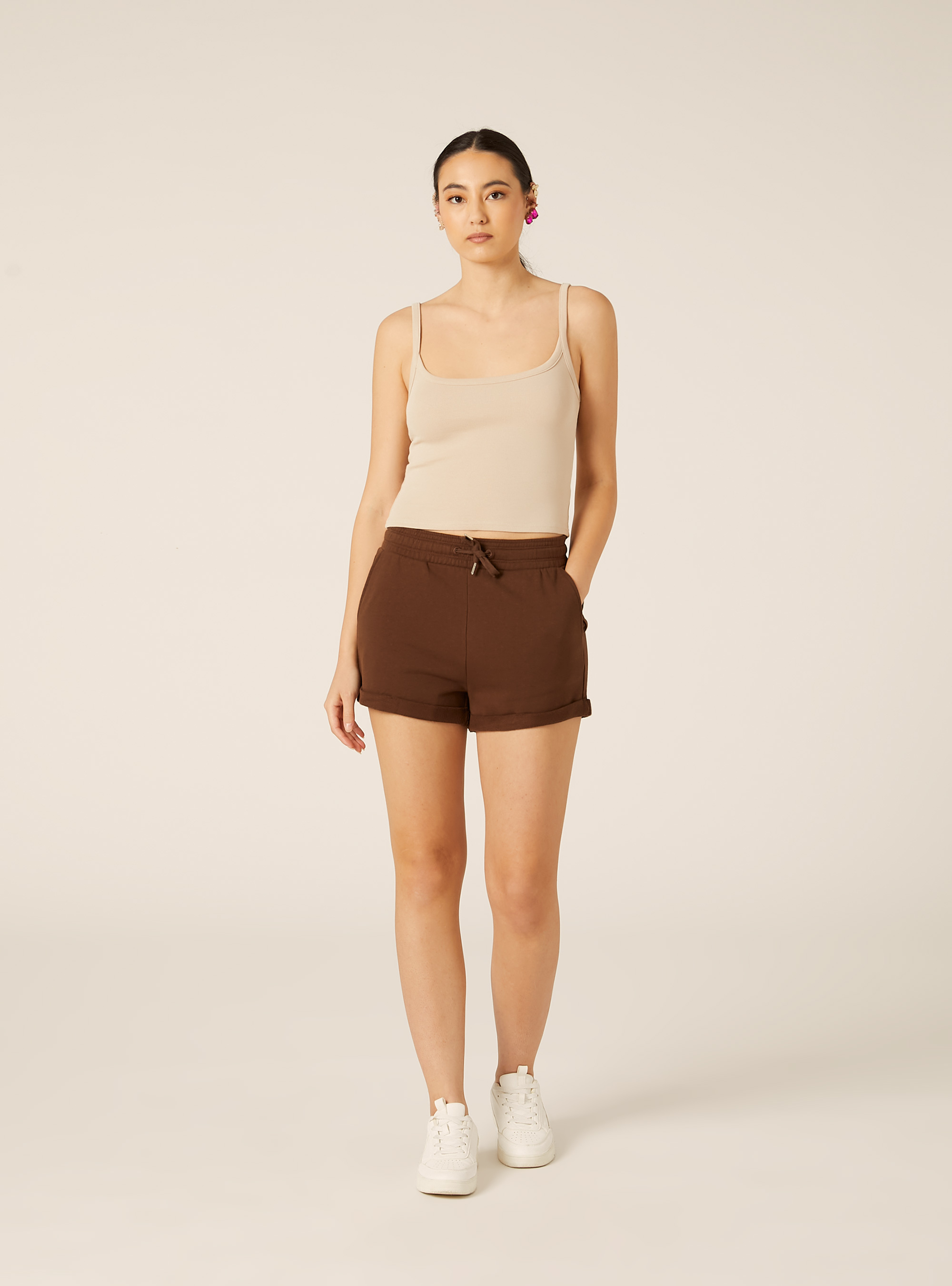 Debardeur Crop Cotele Basic, BG2 BEIGE MEDIUM