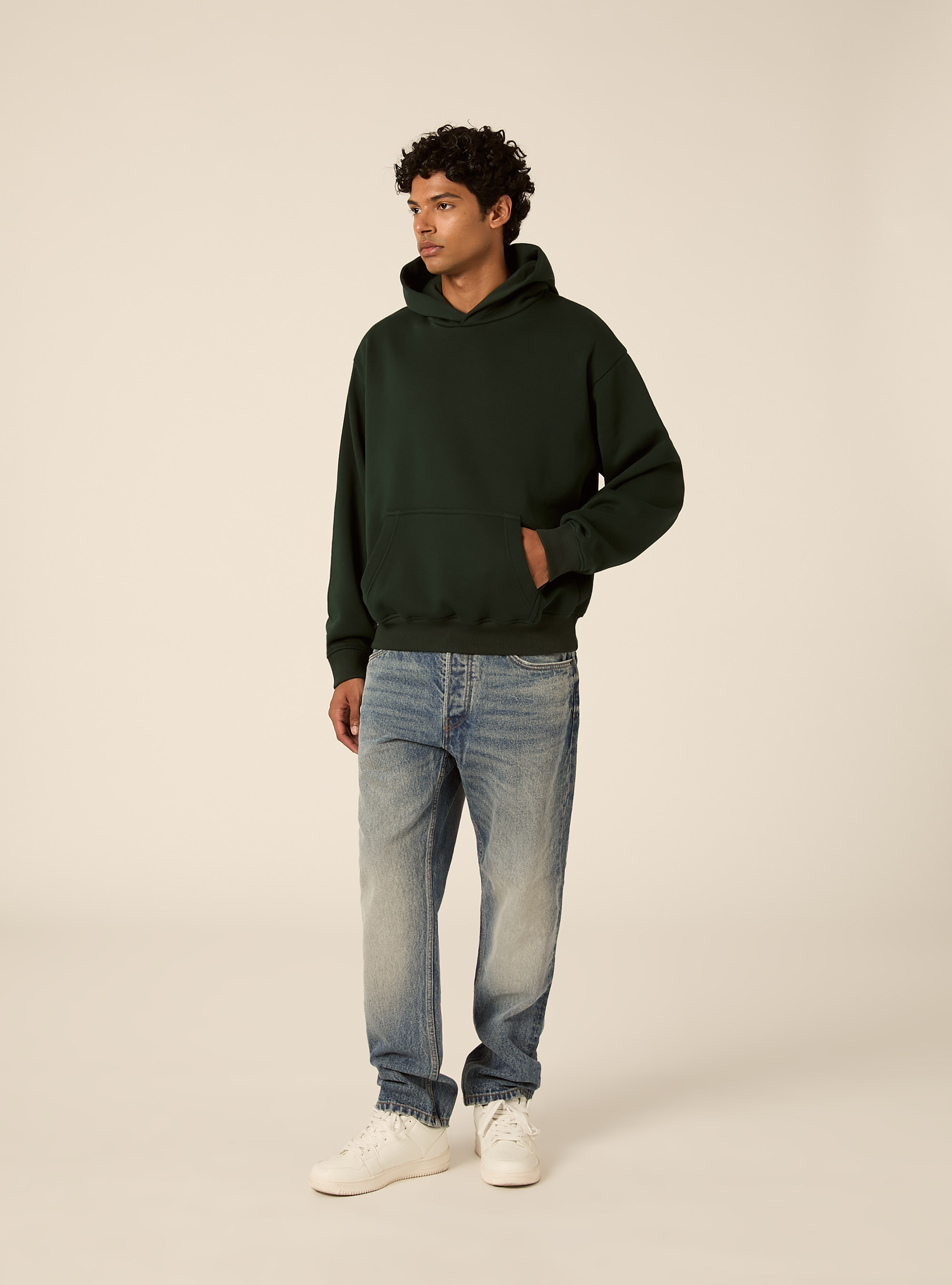 Sweat &agrave; capuche coupe boxy, GN1 GREEN DARK