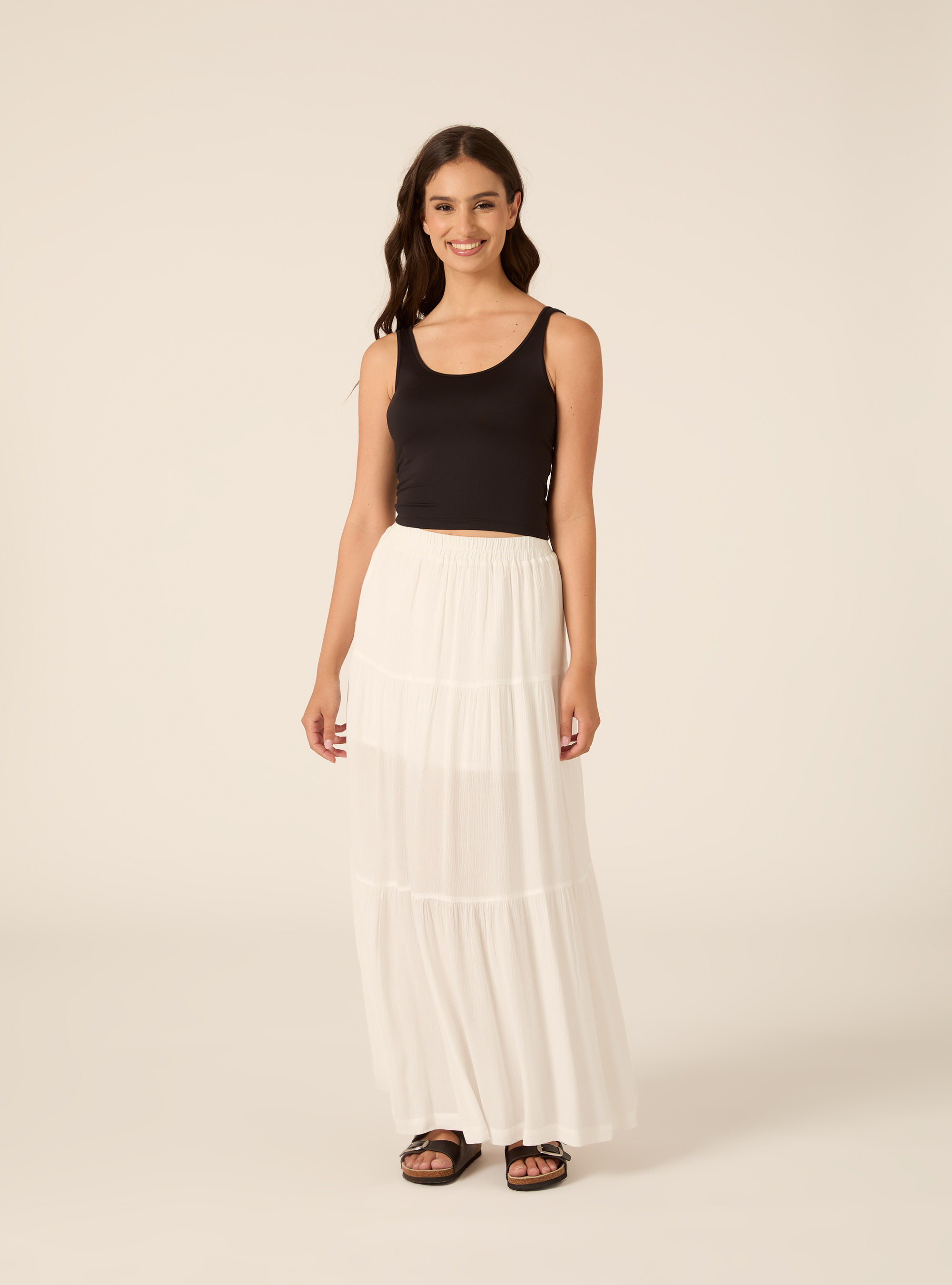 Second Skin Effect Crop Tank Top, BK1 BLACK