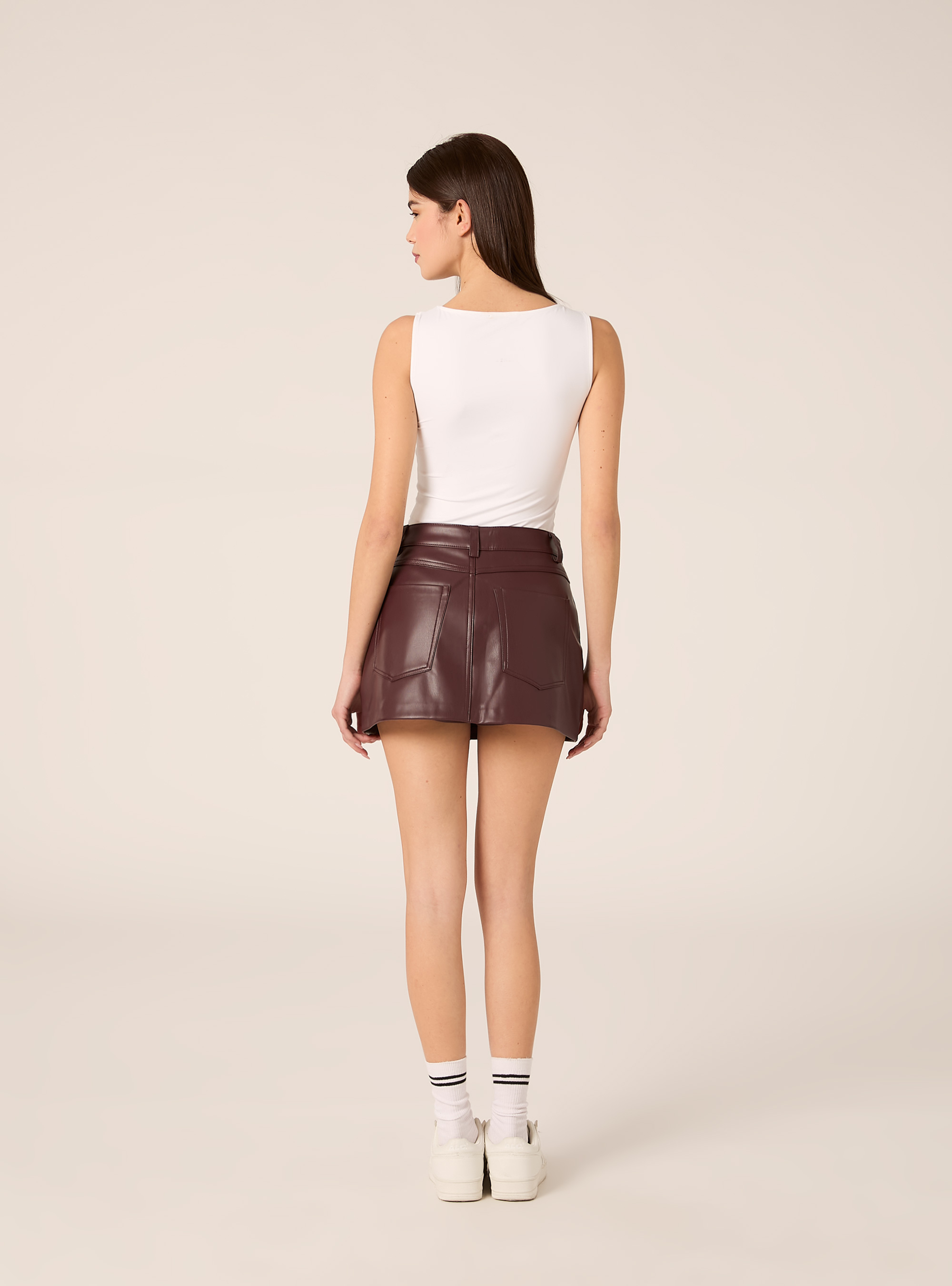 Skort in Lederoptik, BO2 BORDEAUX MEDIUM