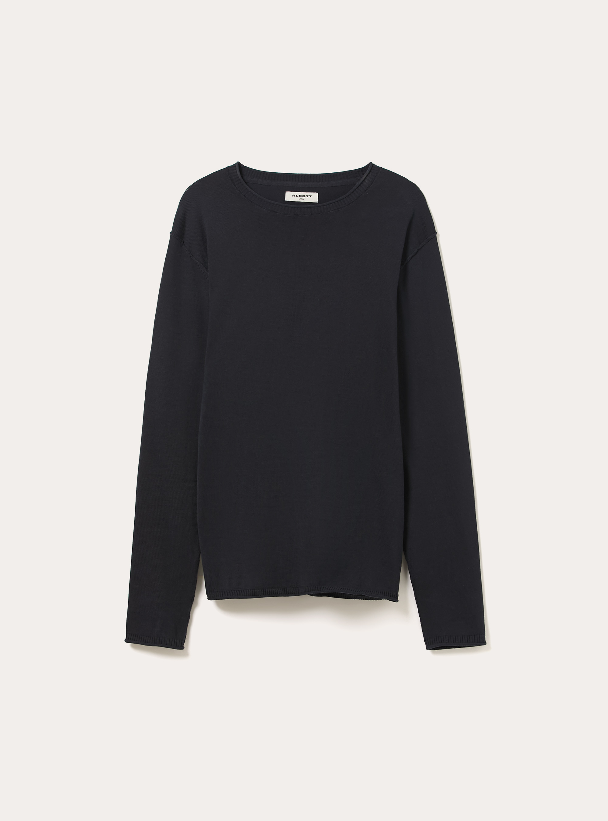 Pull &agrave; col rond en coton, NA2 NAVY MEDIUM