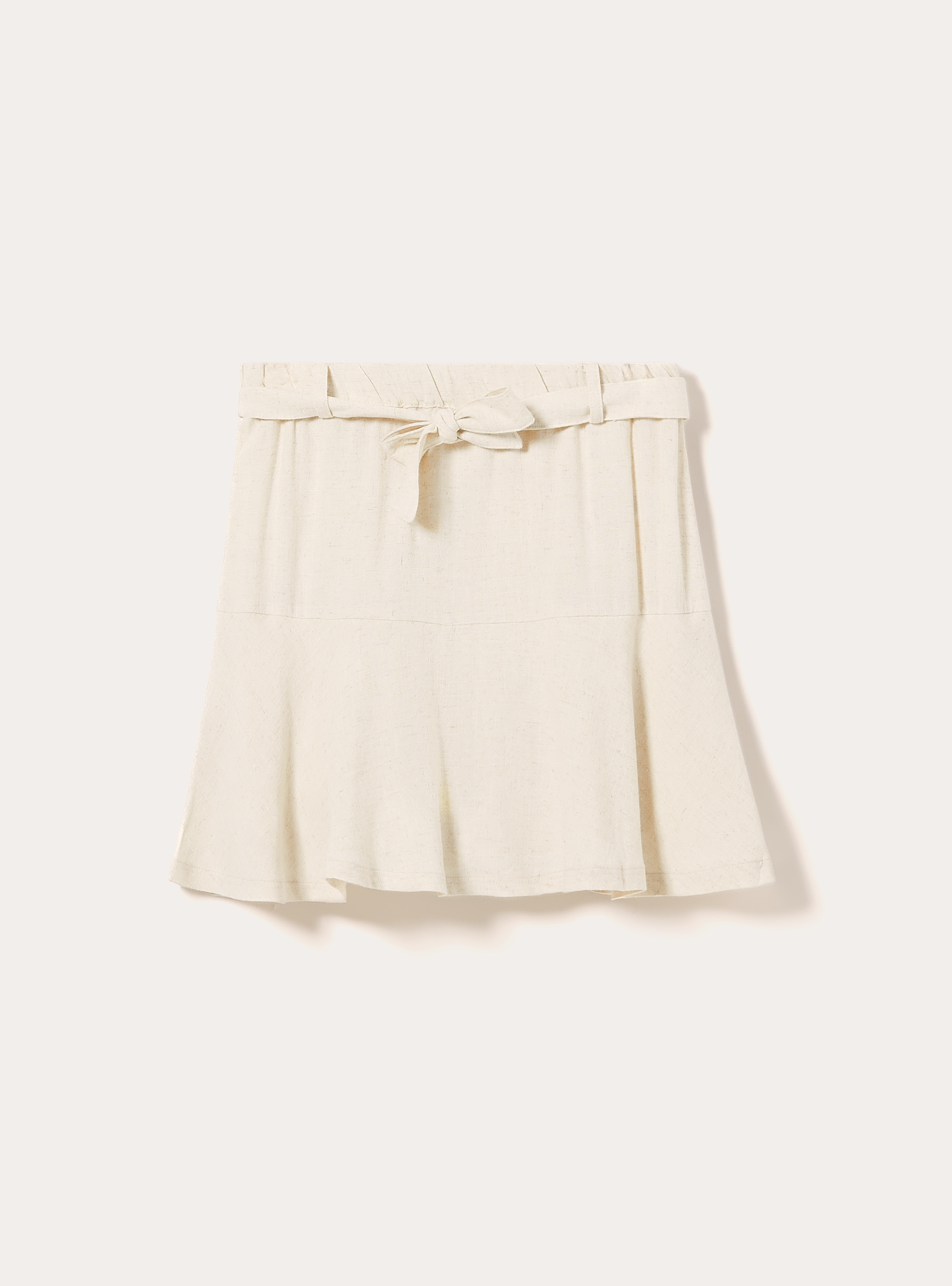 Minijupe en lin, MBG3 BEIGE MEL LIGHT