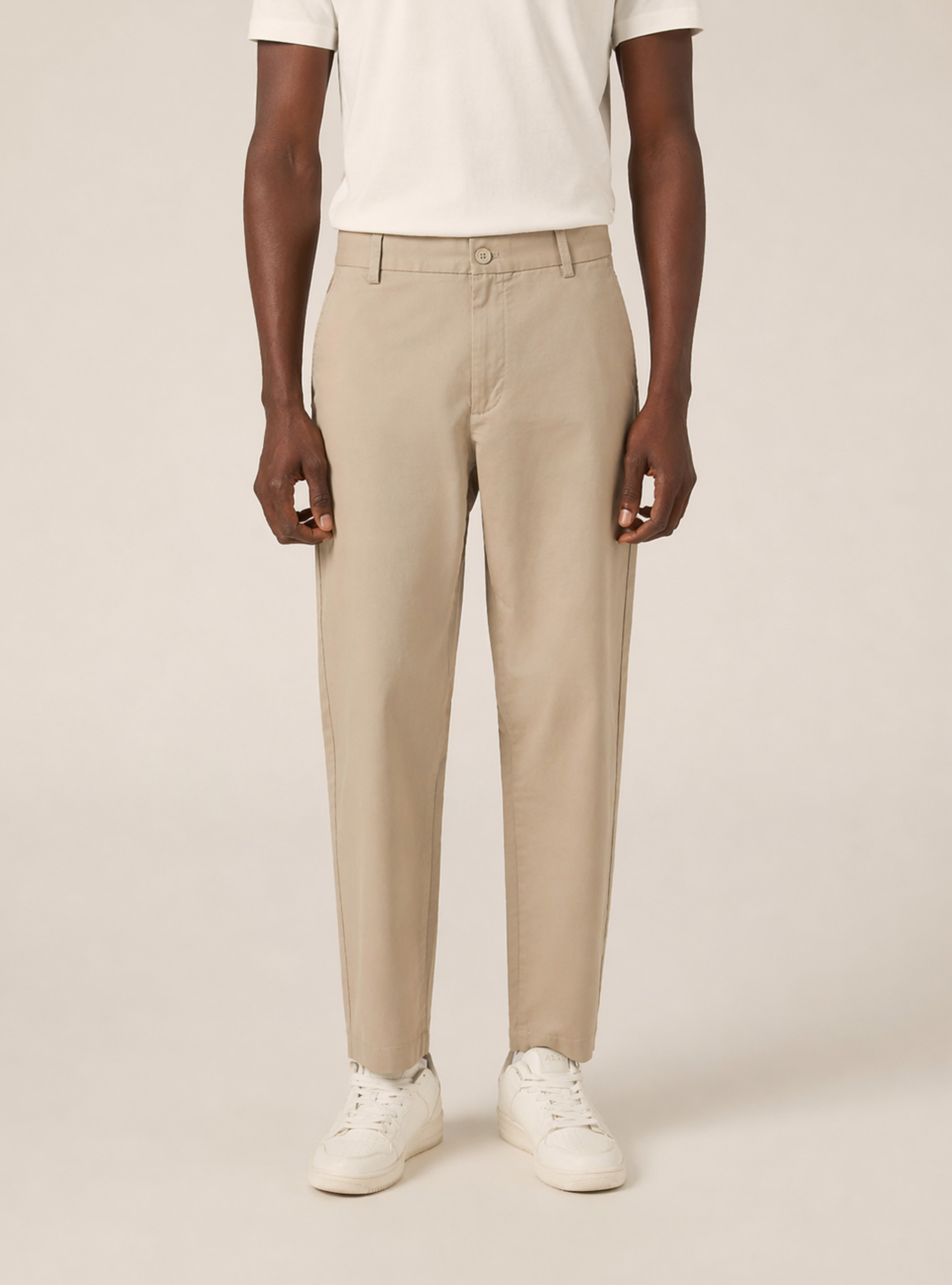Pantalones chino de sarga el&aacute;stica slim fit, BG2 BEIGE MEDIUM