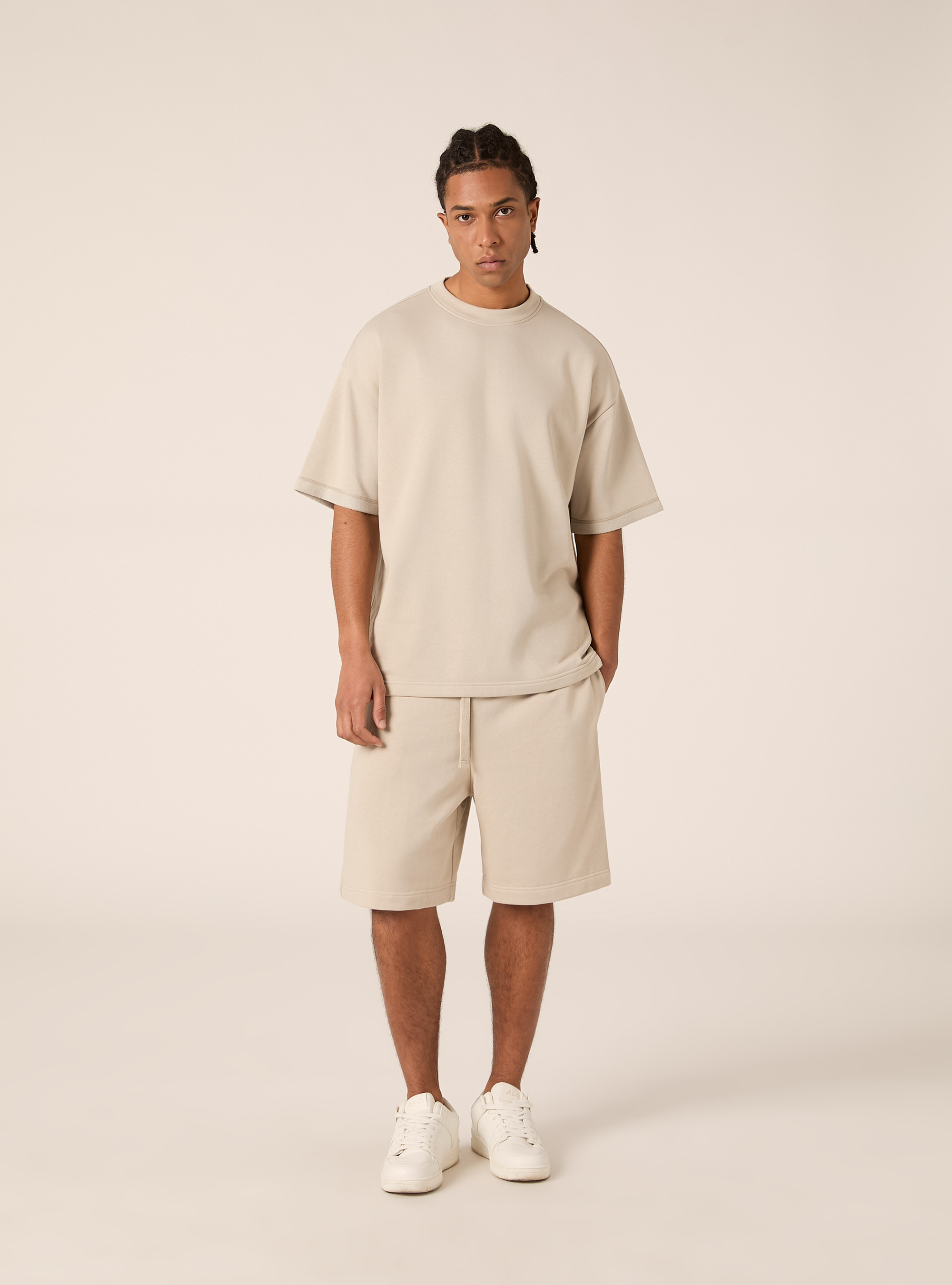 Bermudas b&aacute;sicos de felpa, BG1 BEIGE DARK