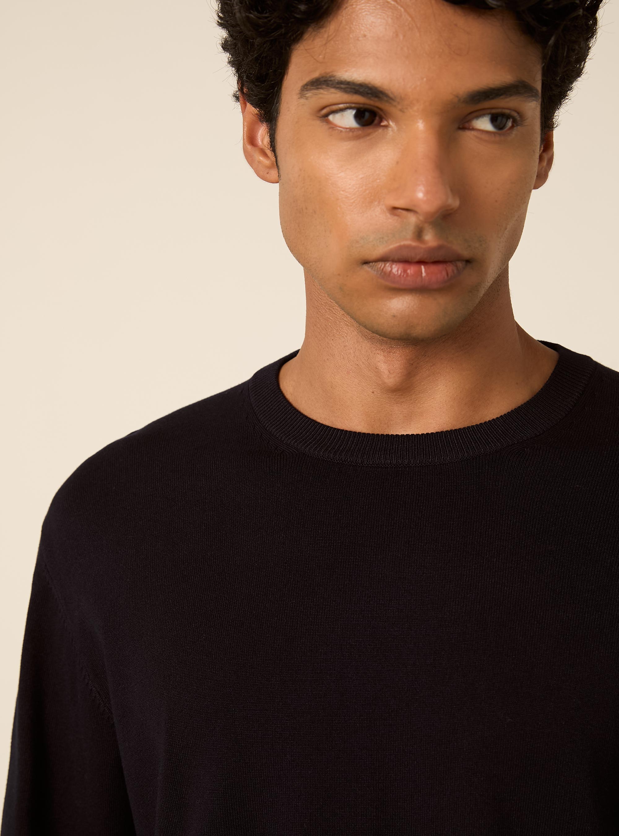 Lenzing Ecovero viscose crewneck pullover, NA1 NAVY DARK