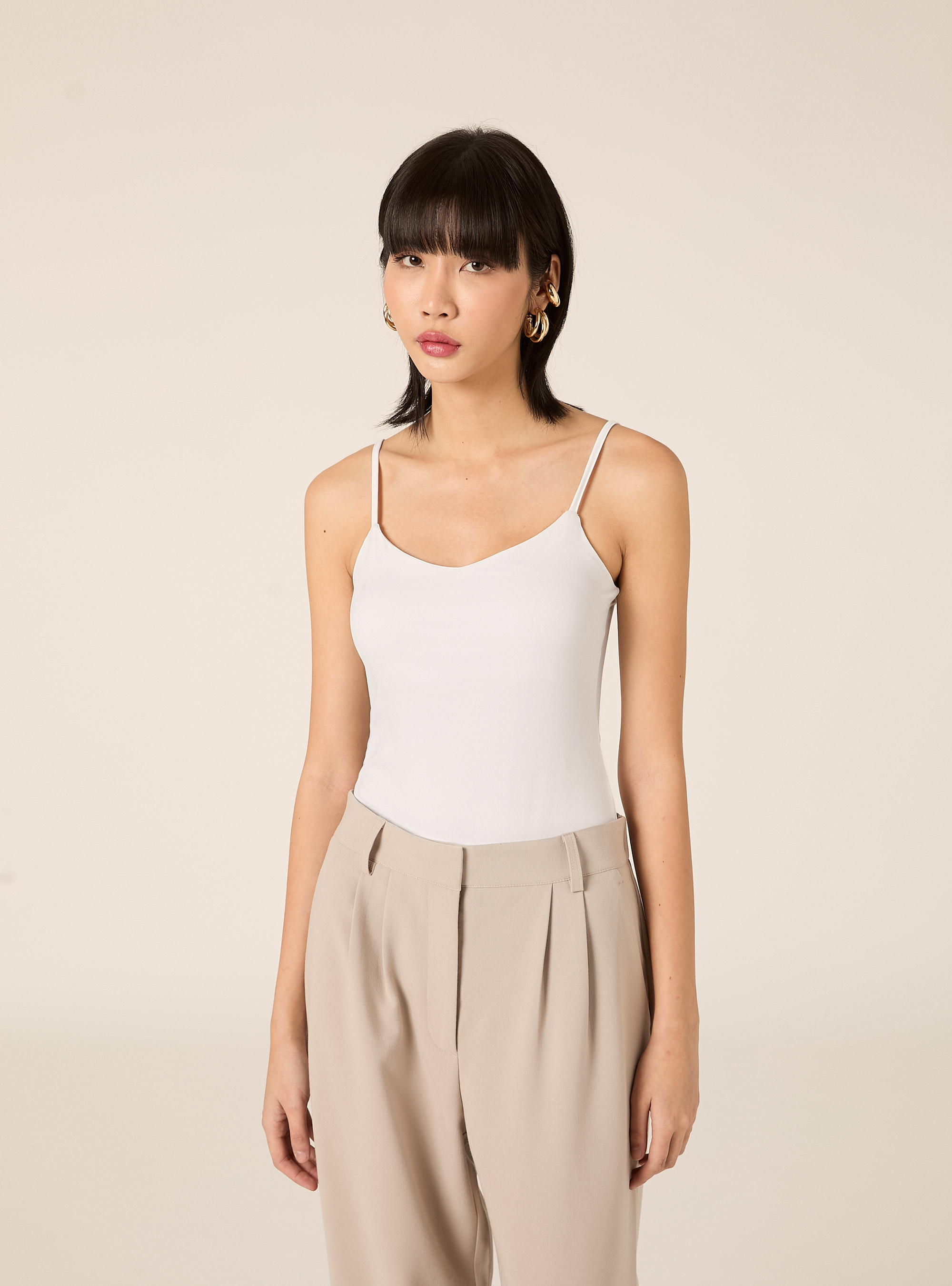 Body extensible &agrave; fines bretelles, WH3 WHITE