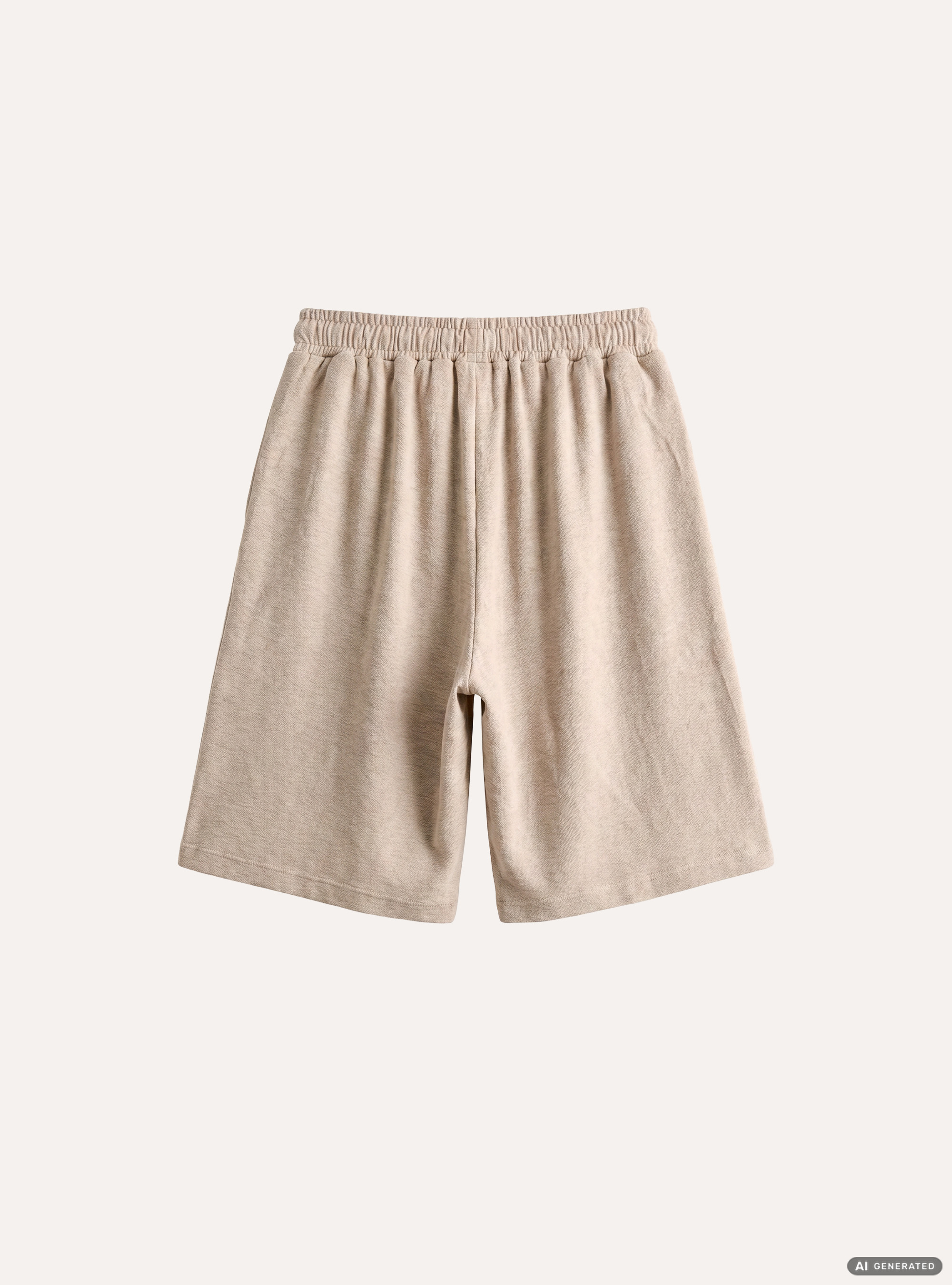 Bermuda baggy con pince in jersey texture, BG3 BEIGE LIGHT
