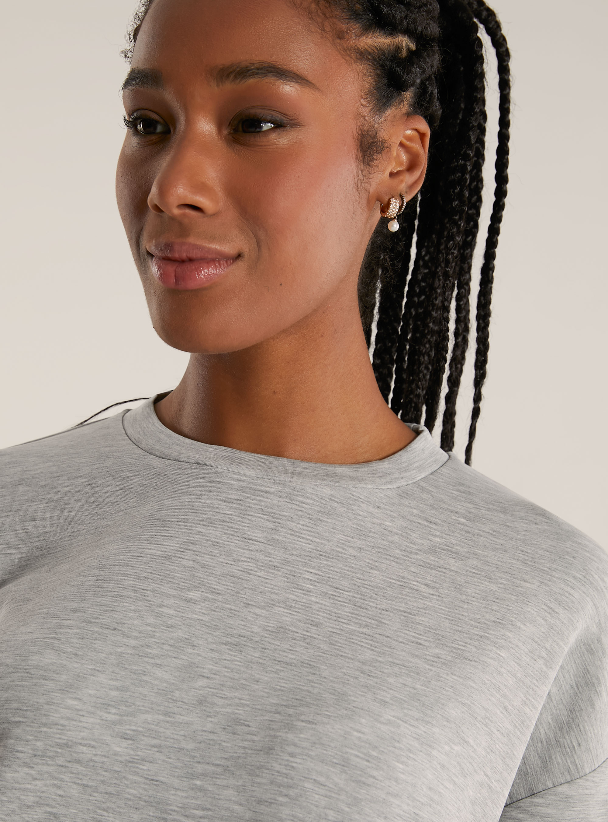 Sweat court en scuba doux, MGY3 GREY MEL LIGHT