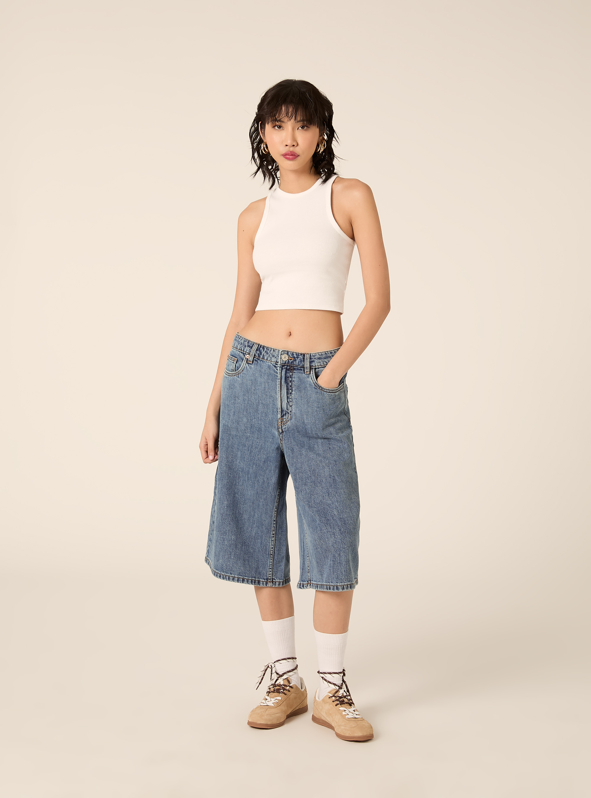 Camiseta sin mangas corta de canal&eacute;, WH3 WHITE