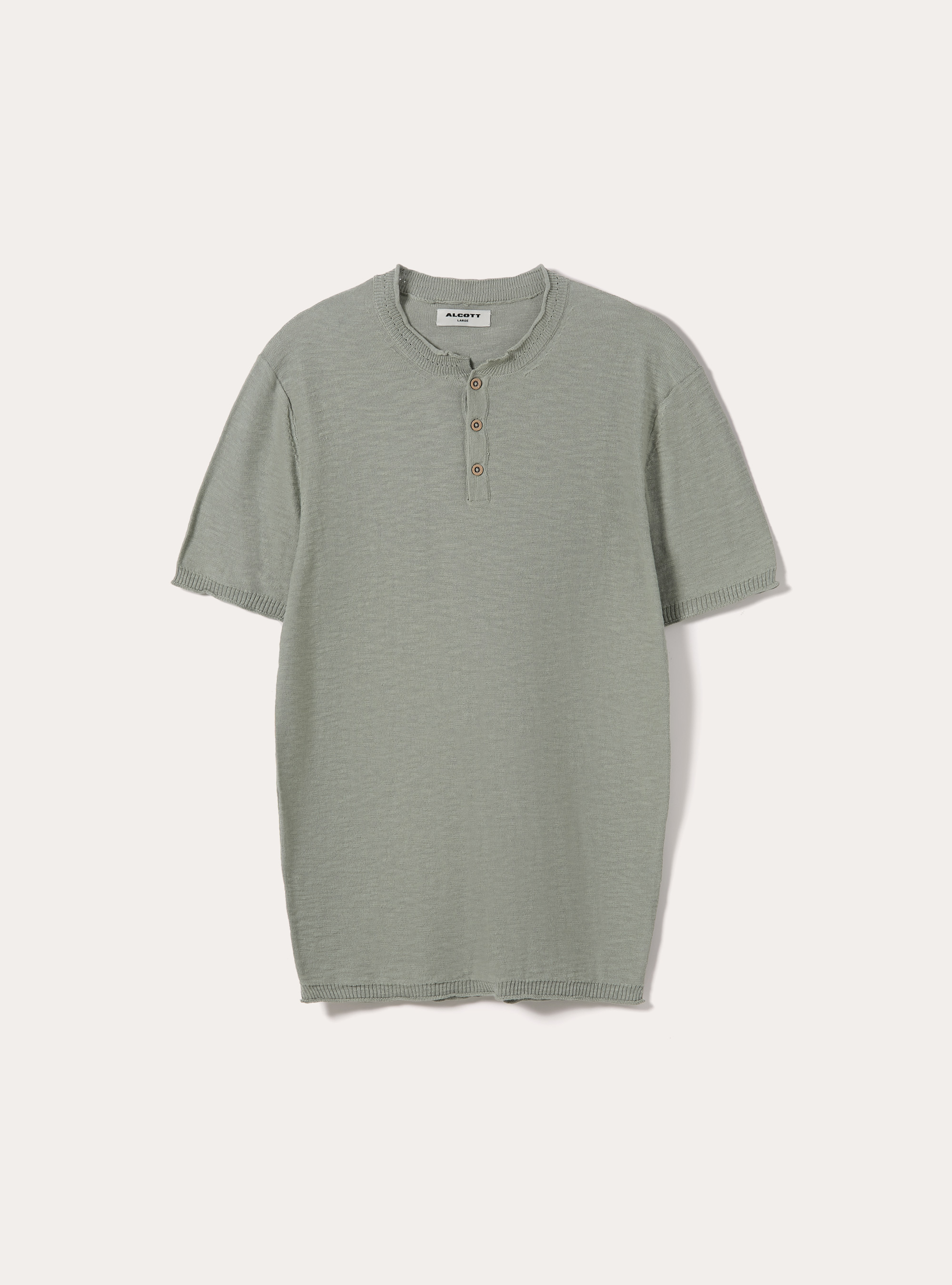Short Sleeve Henley Pullover, SG3 SAGE LIGHT