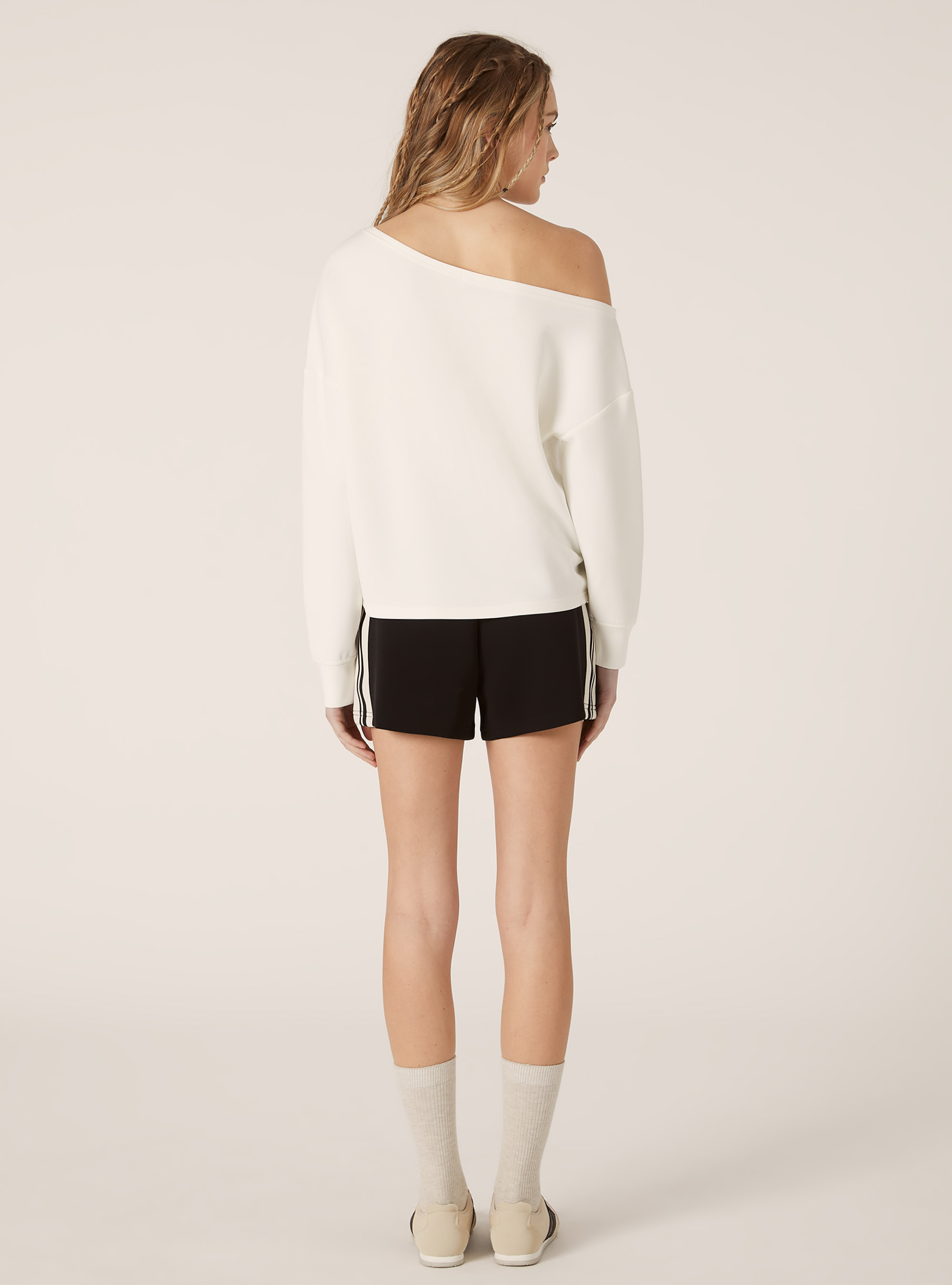 Sweat asym&eacute;trique doux au toucher, WH2 WHITE
