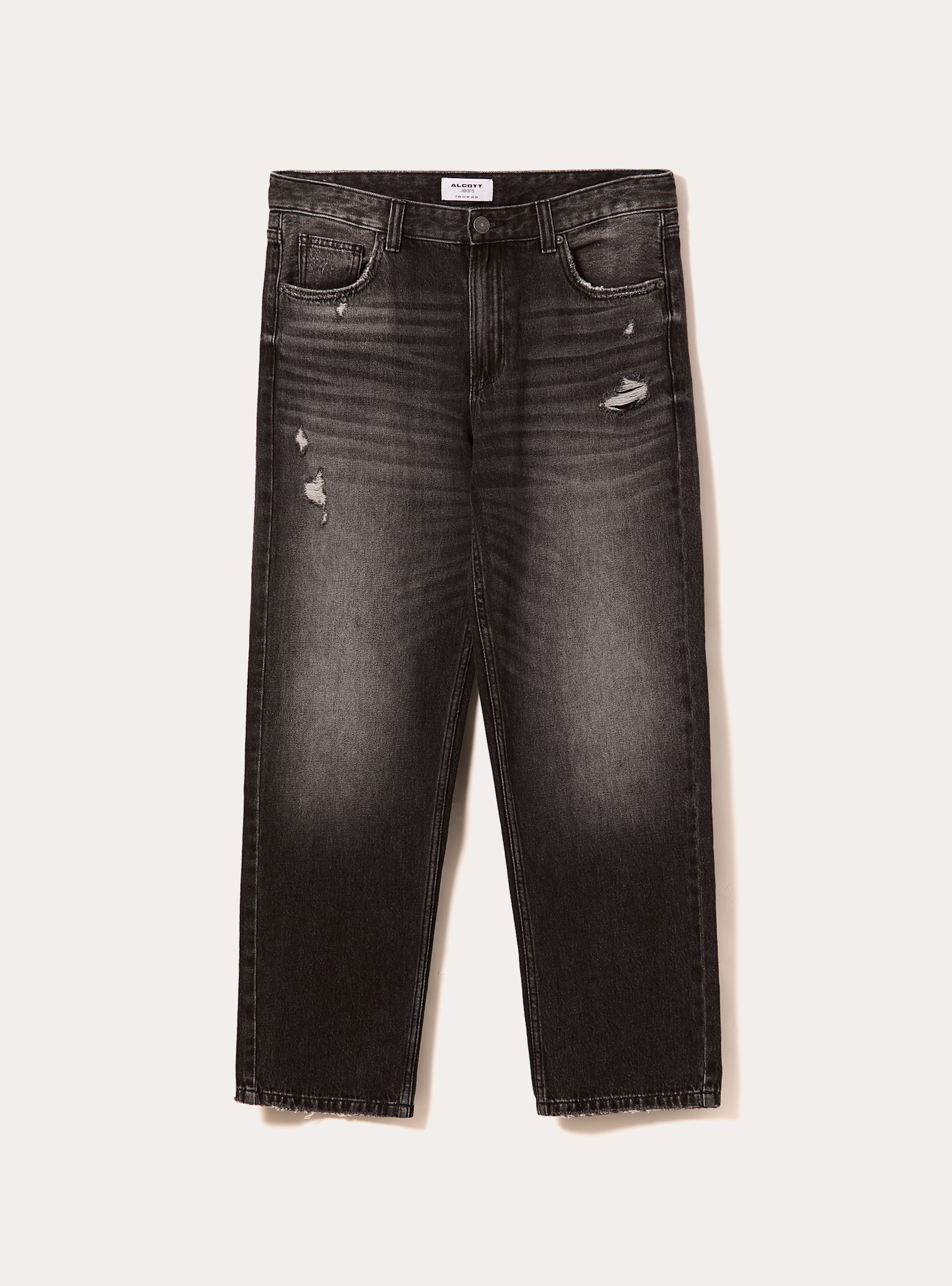 Jeans coupe fusel&eacute;e, D000 BLACK
