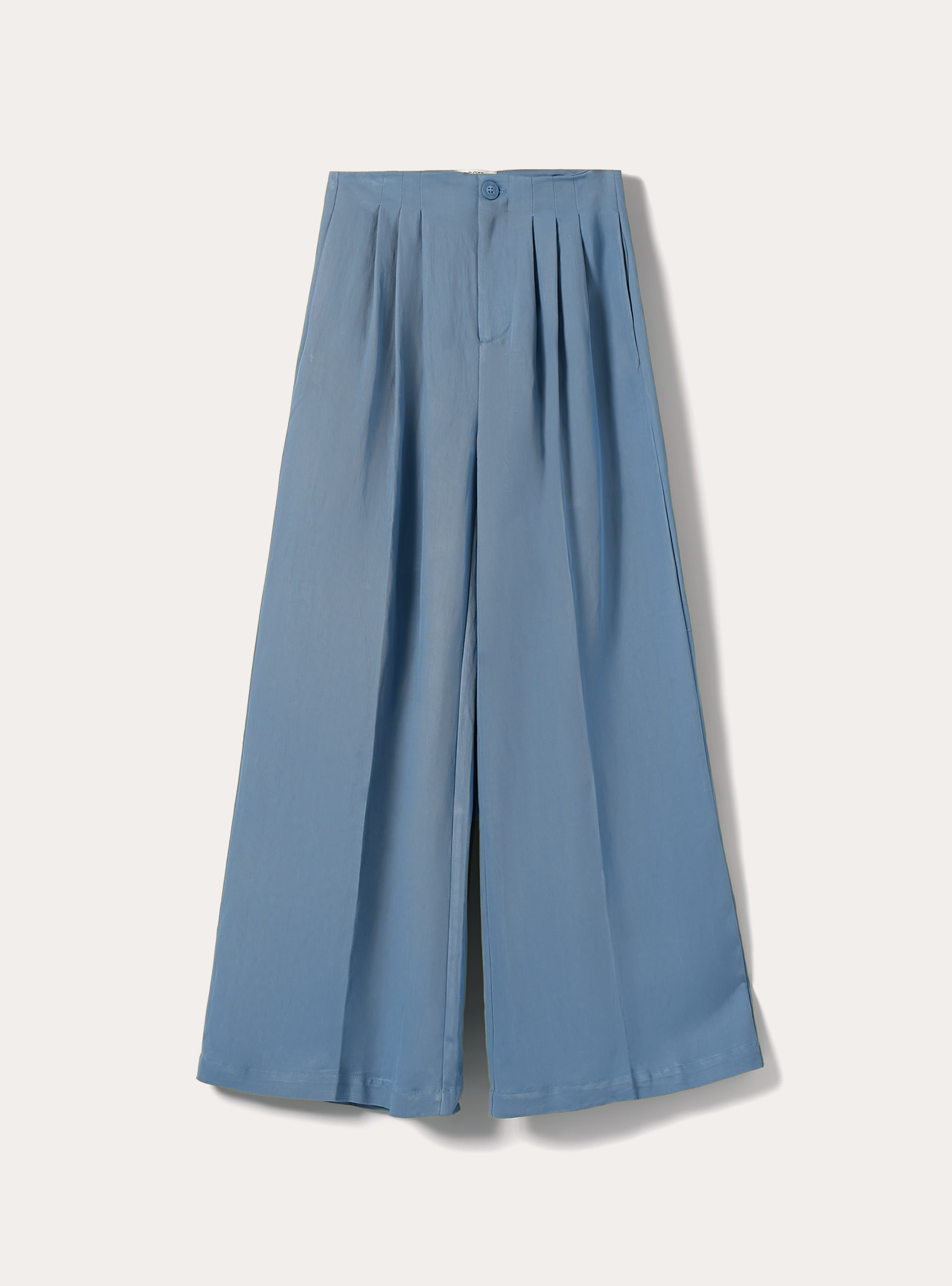 Pantalones de pierna ancha en sarga, AZ2 AZURE MEDIUM