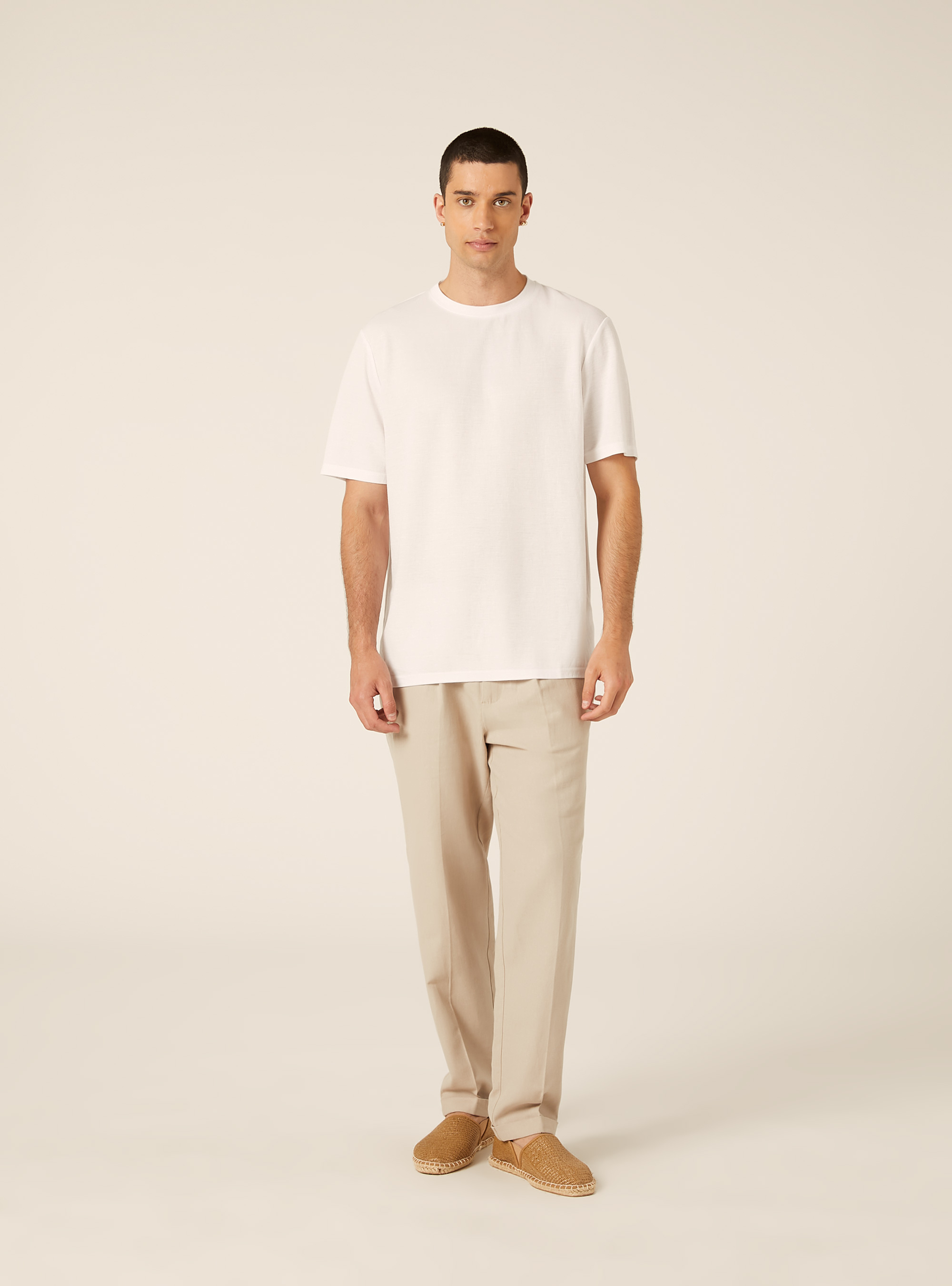 Boxy Fit Textured T-Shirt, WH2 WHITE