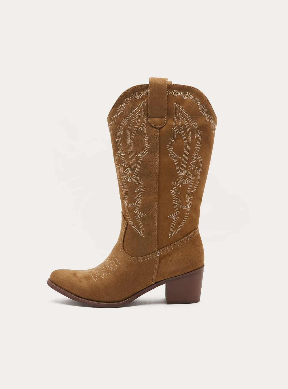 Bottes camperos avec broderies, BR3 BROWN LIGHT