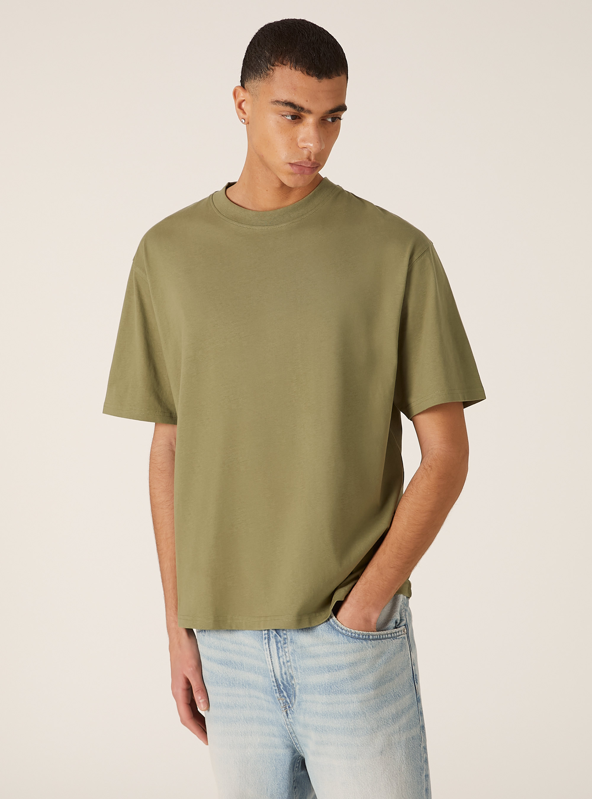 T-shirt coupe carr&eacute;e en coton, KY2 KAKY MEDIUM