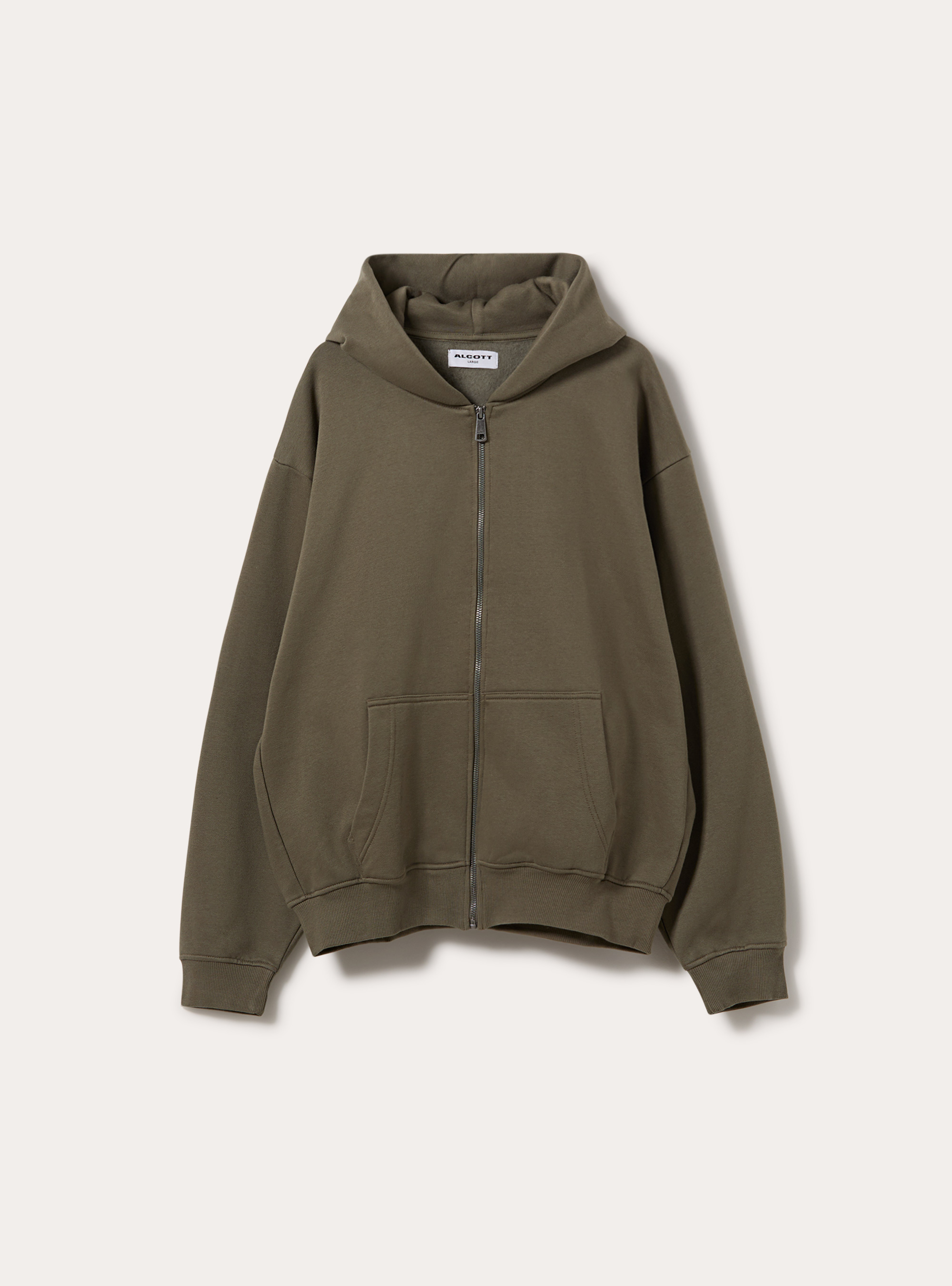 Felpa Boxy fit con zip e cappuccio, KAKY MEDIO