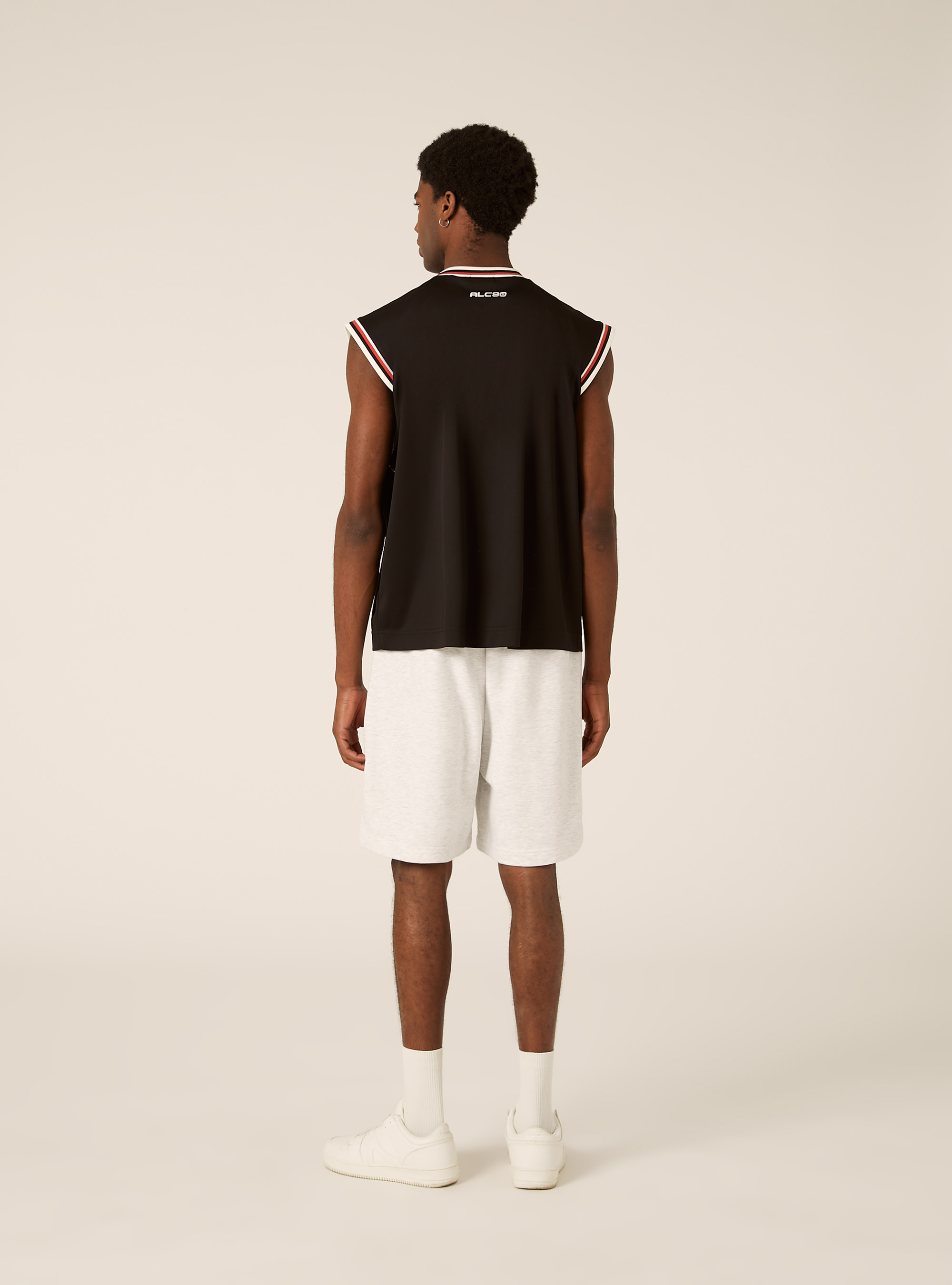Boxy Fit Tanktop mit Varsity-Print, BK1 BLACK