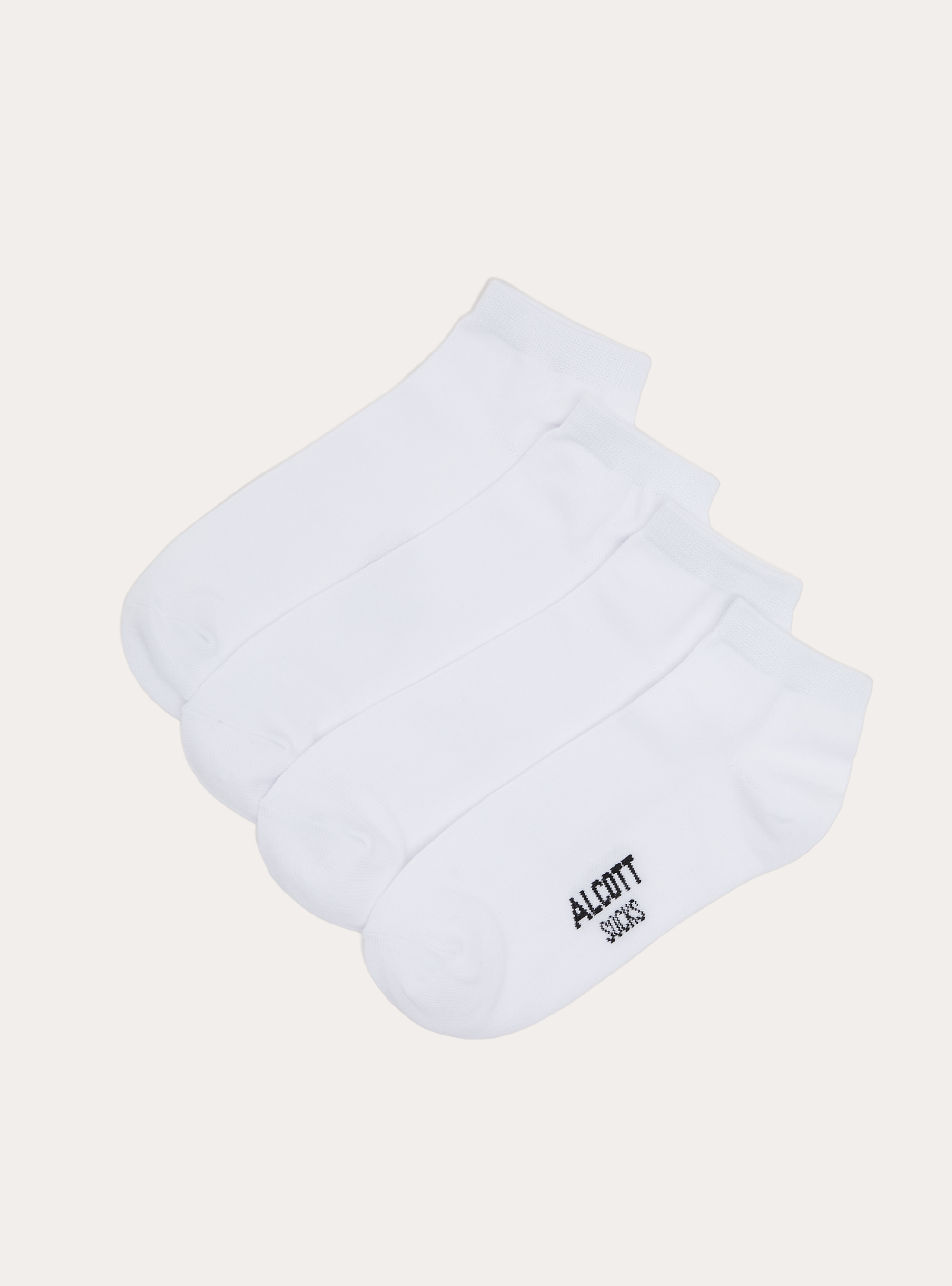 Lot de 4 paires de chaussettes unies de base, WH1 OFF WHITE