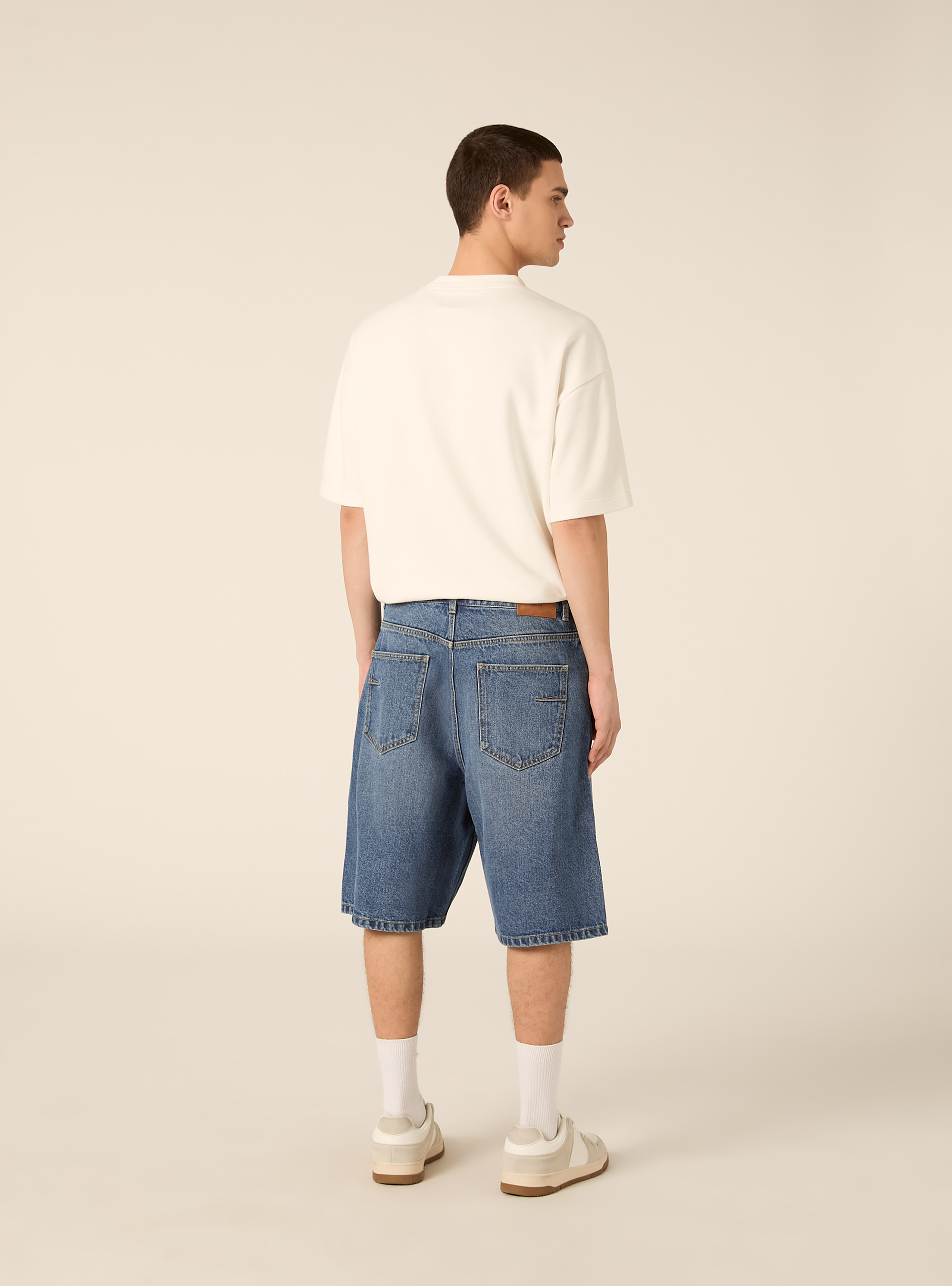 Bermuda ample en denim, D003 MEDIUM BLUE