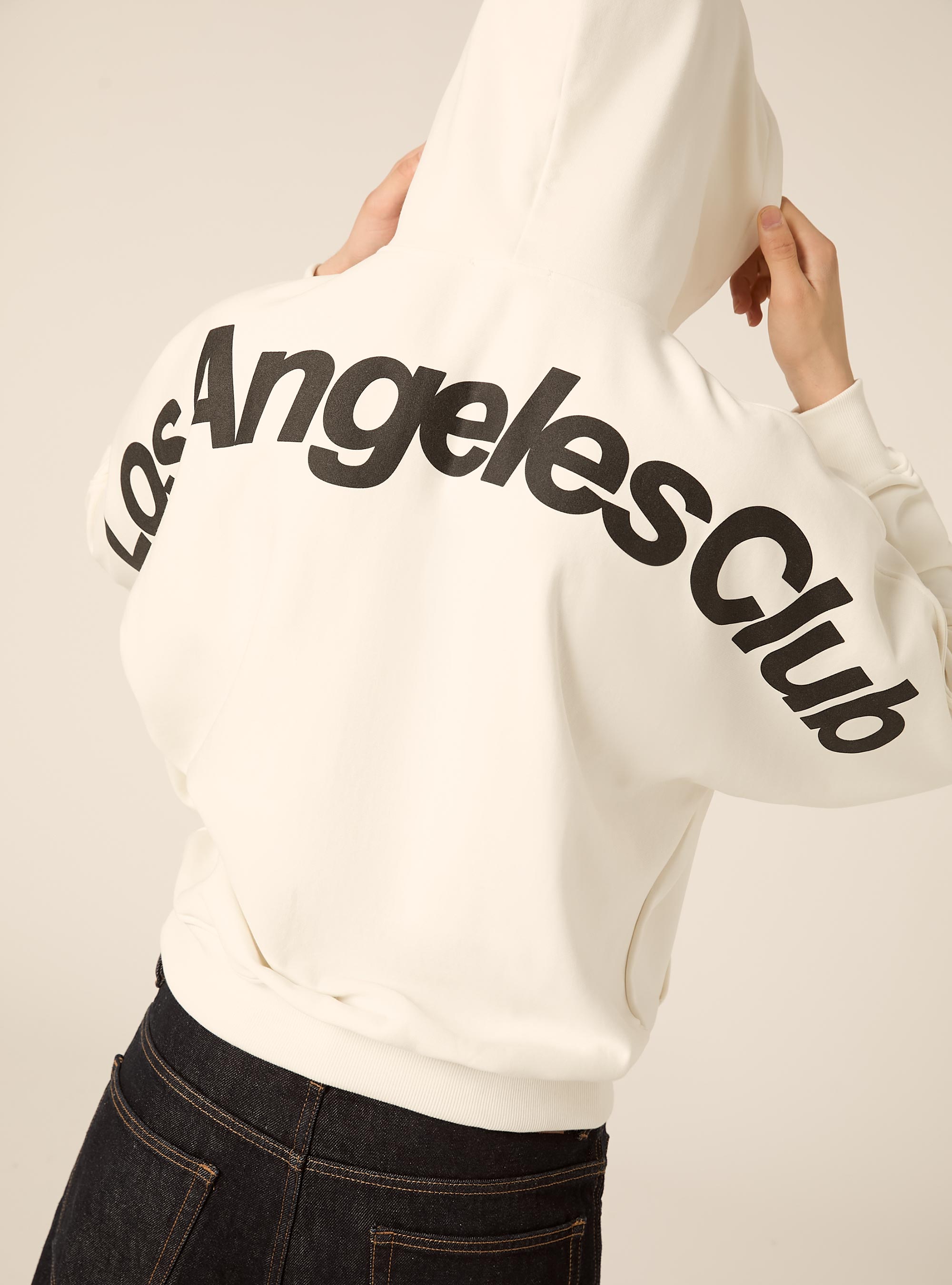 Sudadera Boxy con Estampado en Relieve, WH1 OFF WHITE