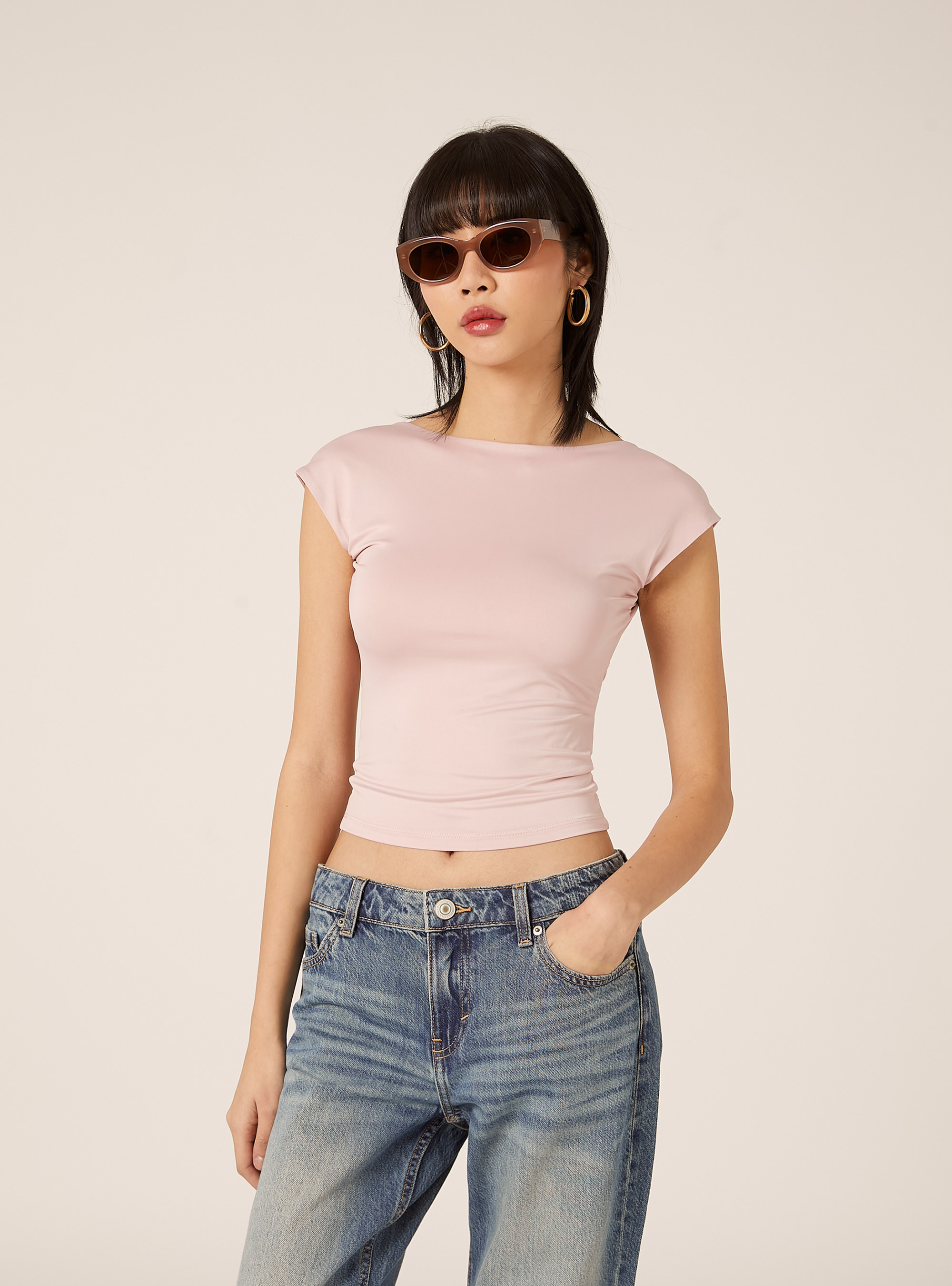 Maglietta con schiena scoperta, PK2 PINK MEDIUM