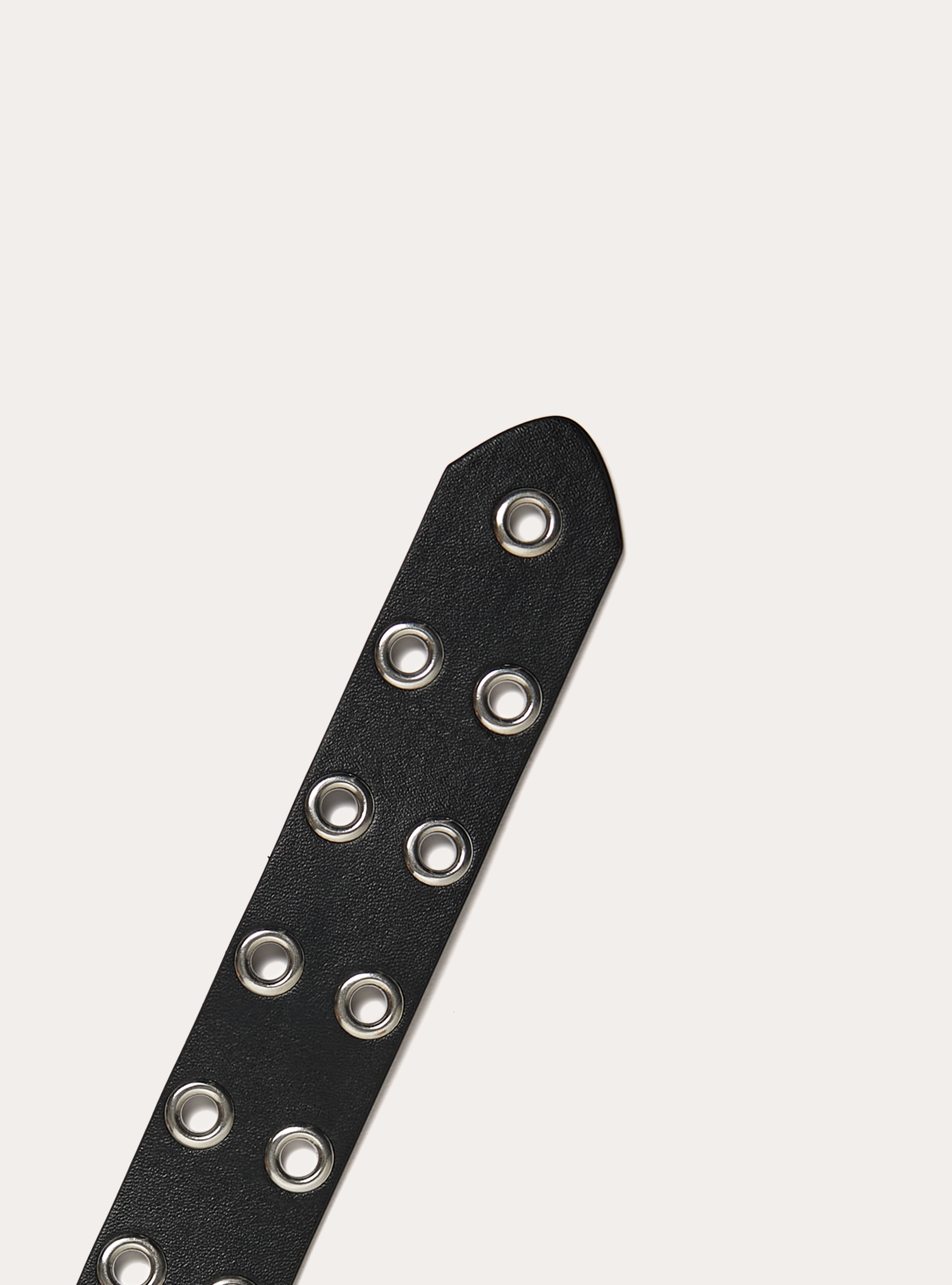 Cintura effetto pelle con occhielli metallici, BK1 BLACK