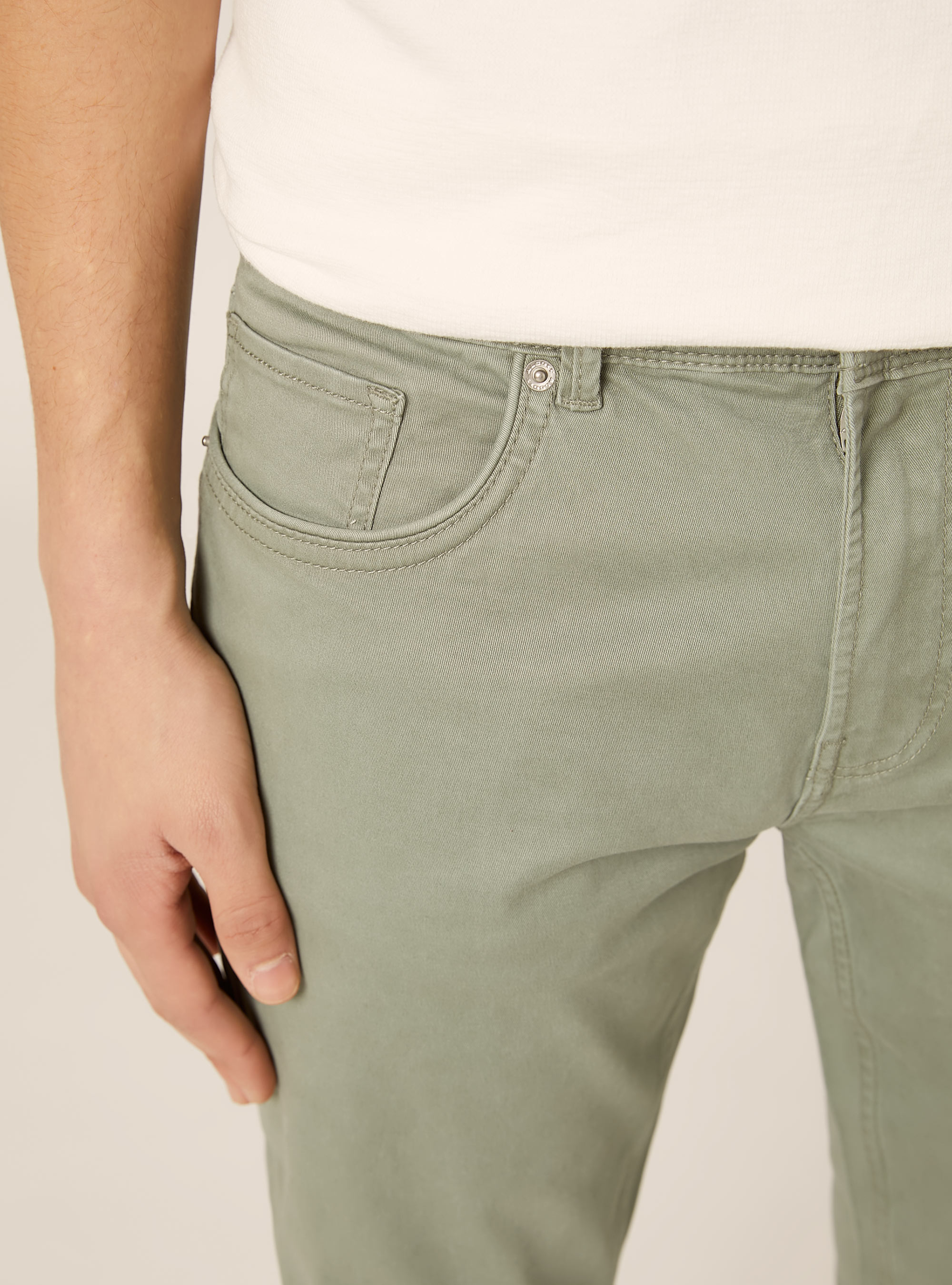 Slim fit cotton trousers, GN2 GREEN MEDIUM