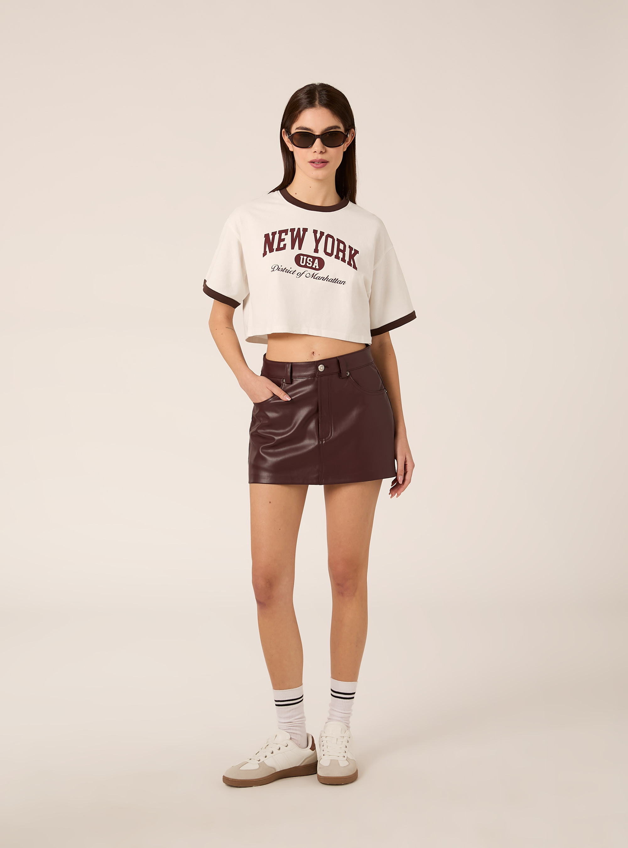 Camiseta corta con estampado, WH1 OFF WHITE