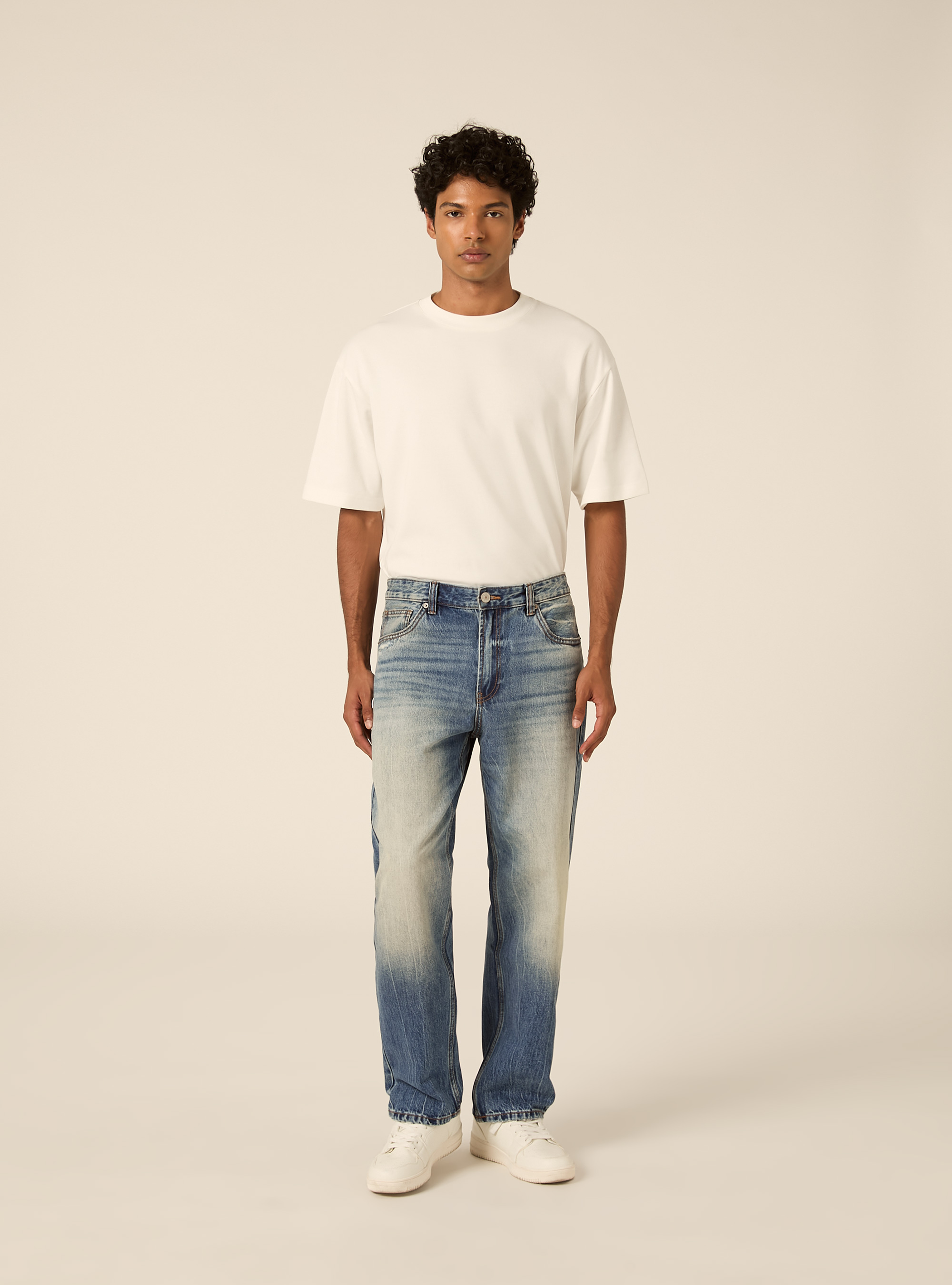 Straight fit jeans, D003 MEDIUM BLUE