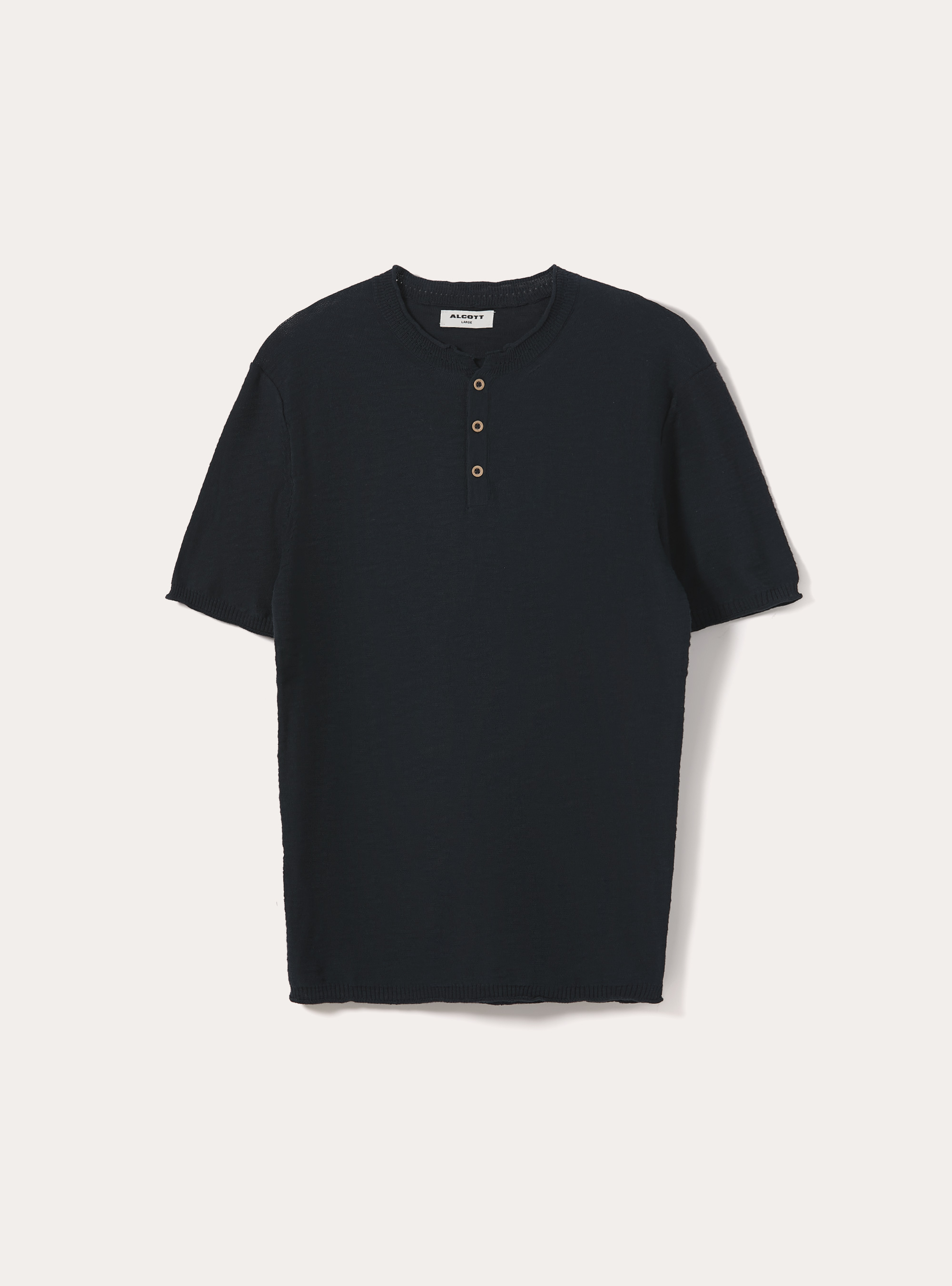 Kurzarmpullover mit Henley-Ausschnitt, NA2 NAVY MEDIUM