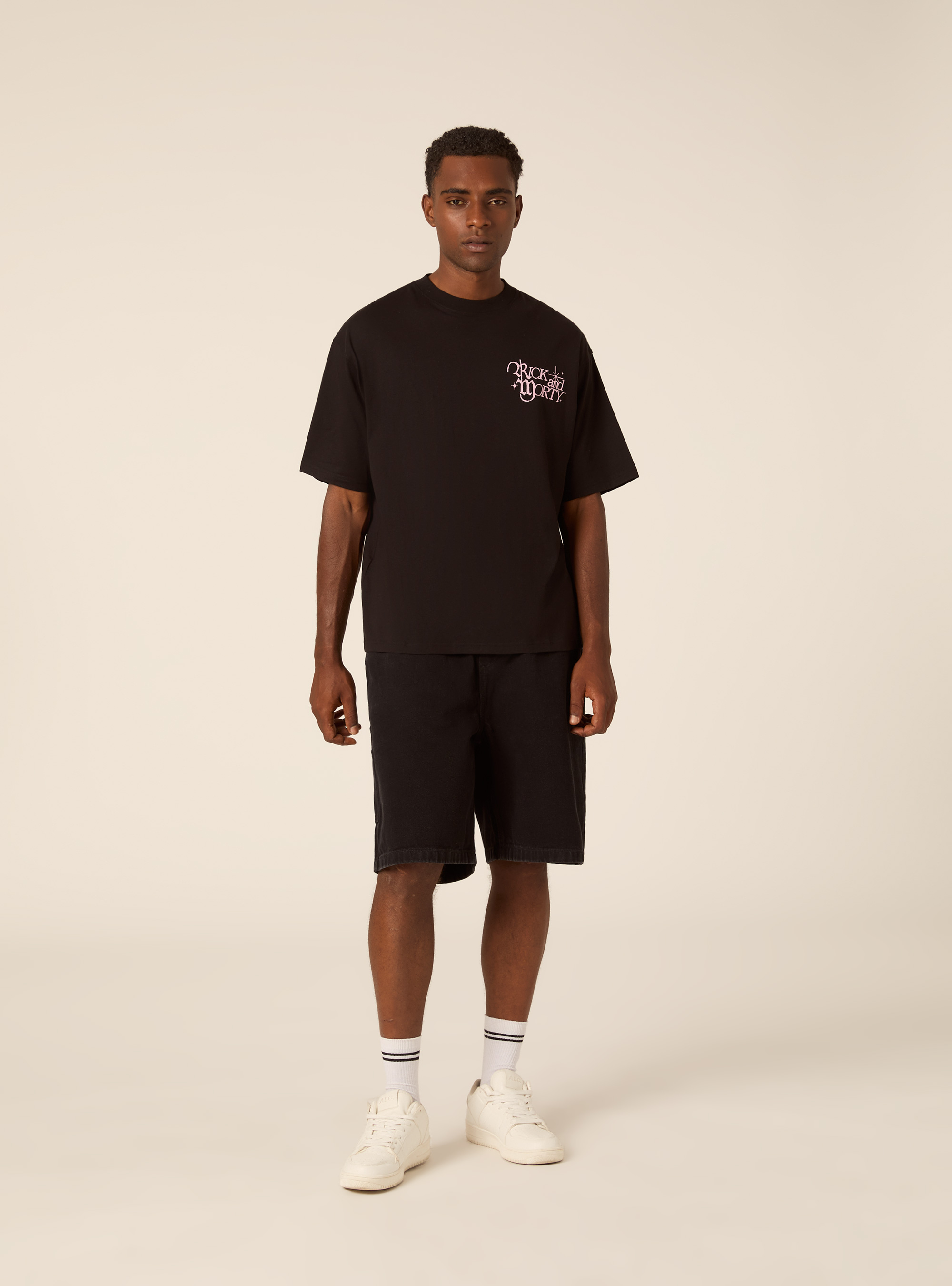 T-shirt rick and morty boxy fit, BK1 BLACK