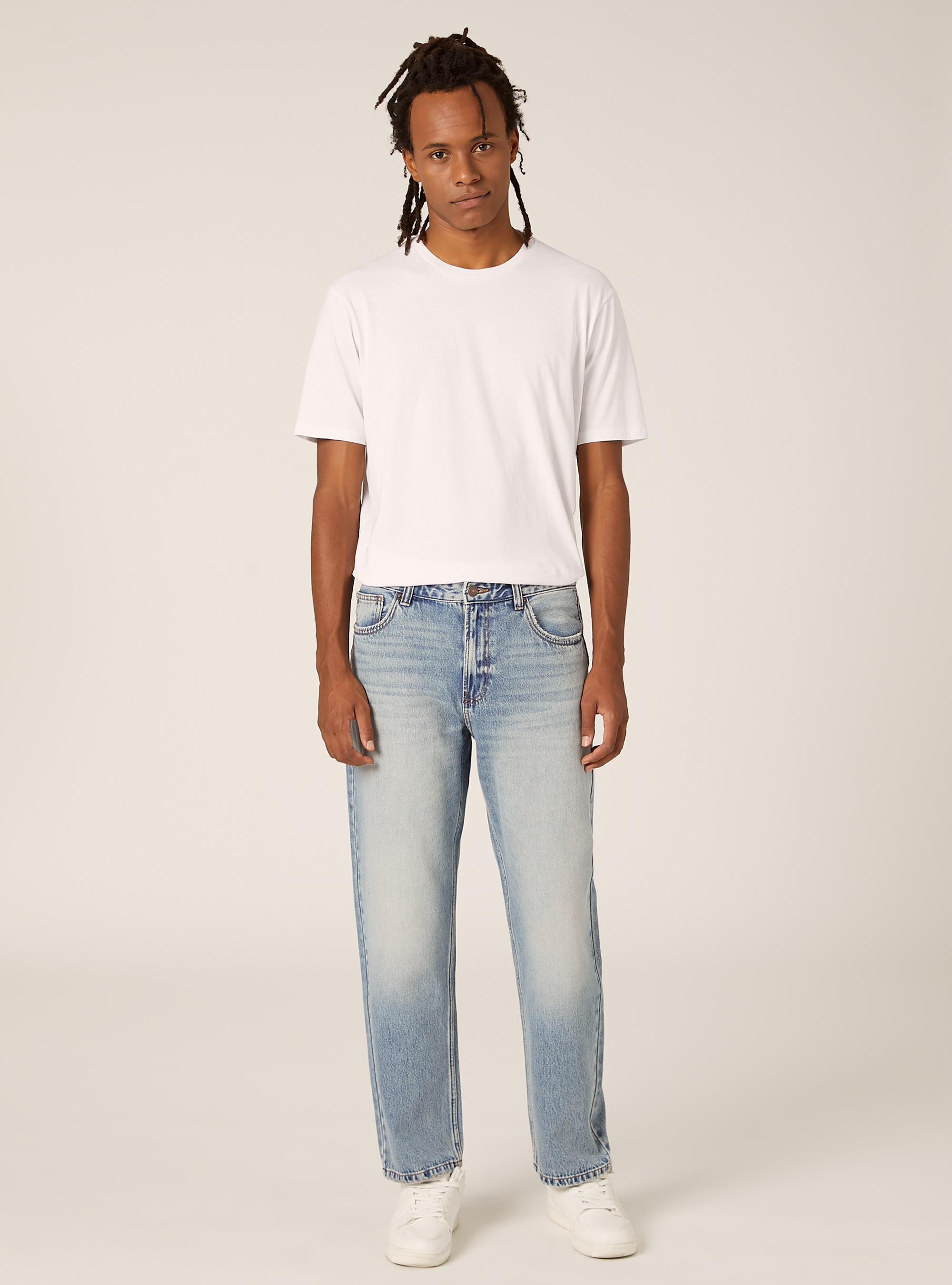 Jeans coupe fusel&eacute;e, D005 LIGHT BLUE