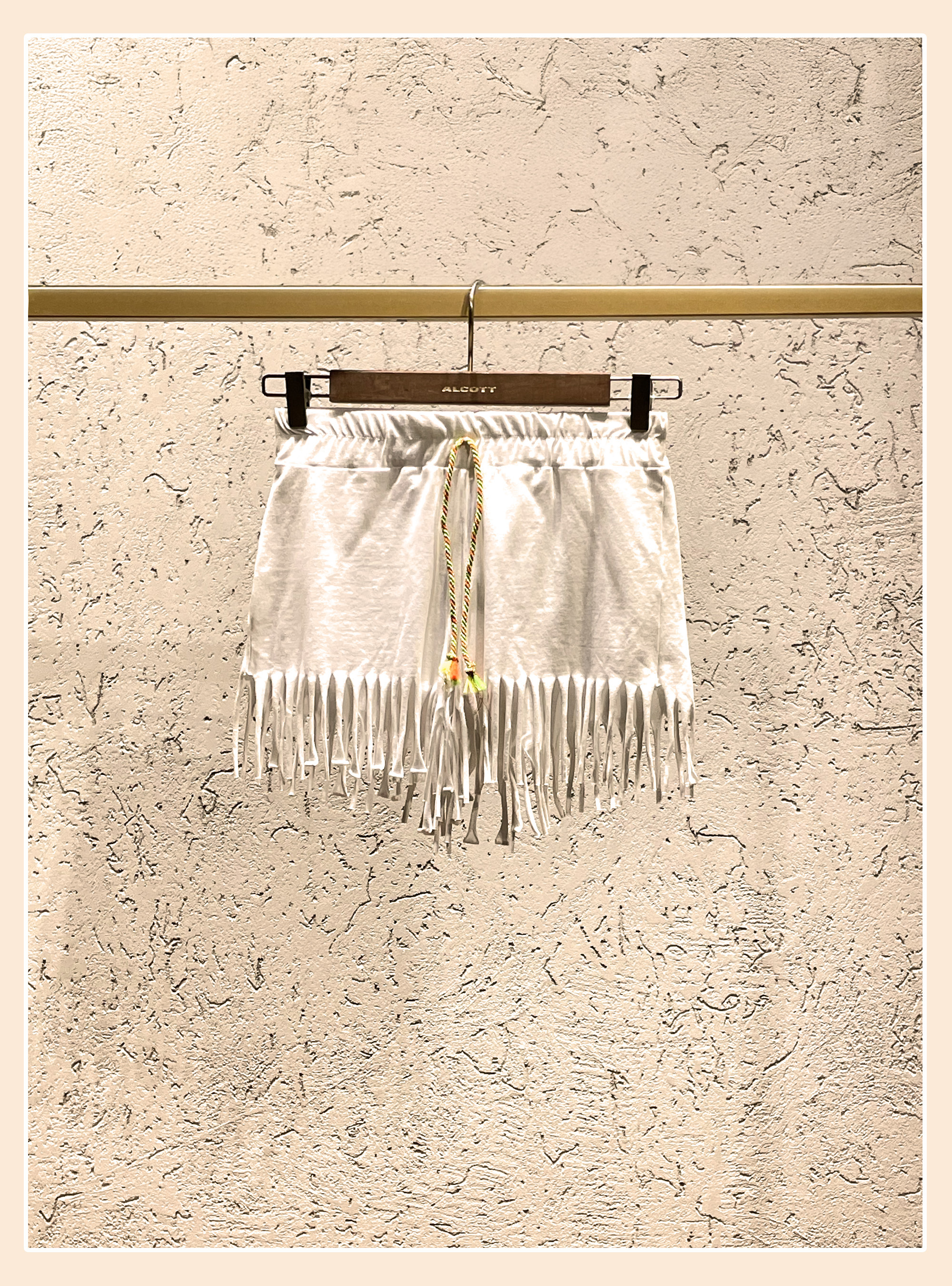 Shorts with fringes, WHITE