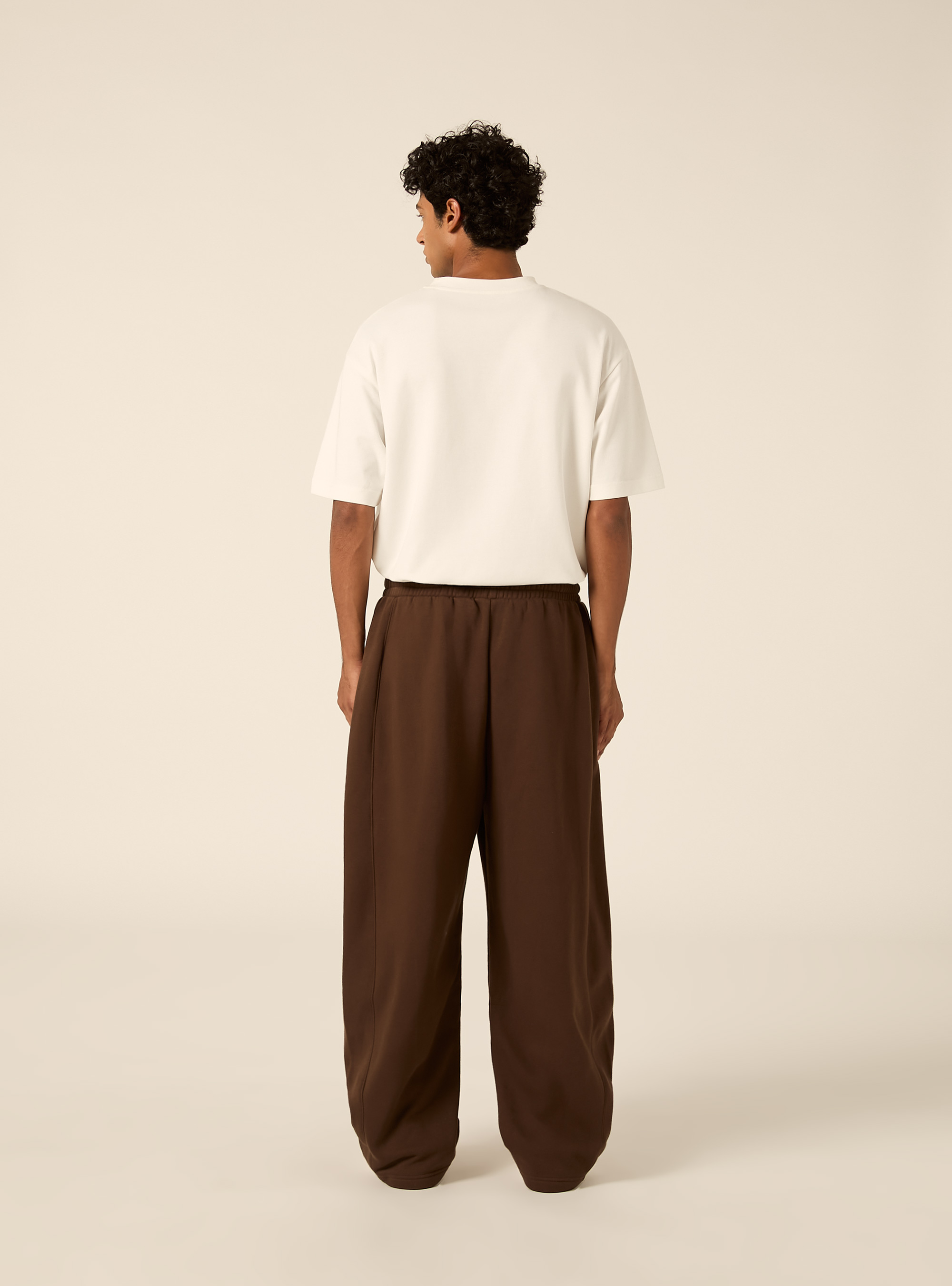Barrel fit fleece trousers, BR2 BROWN MEDIUM