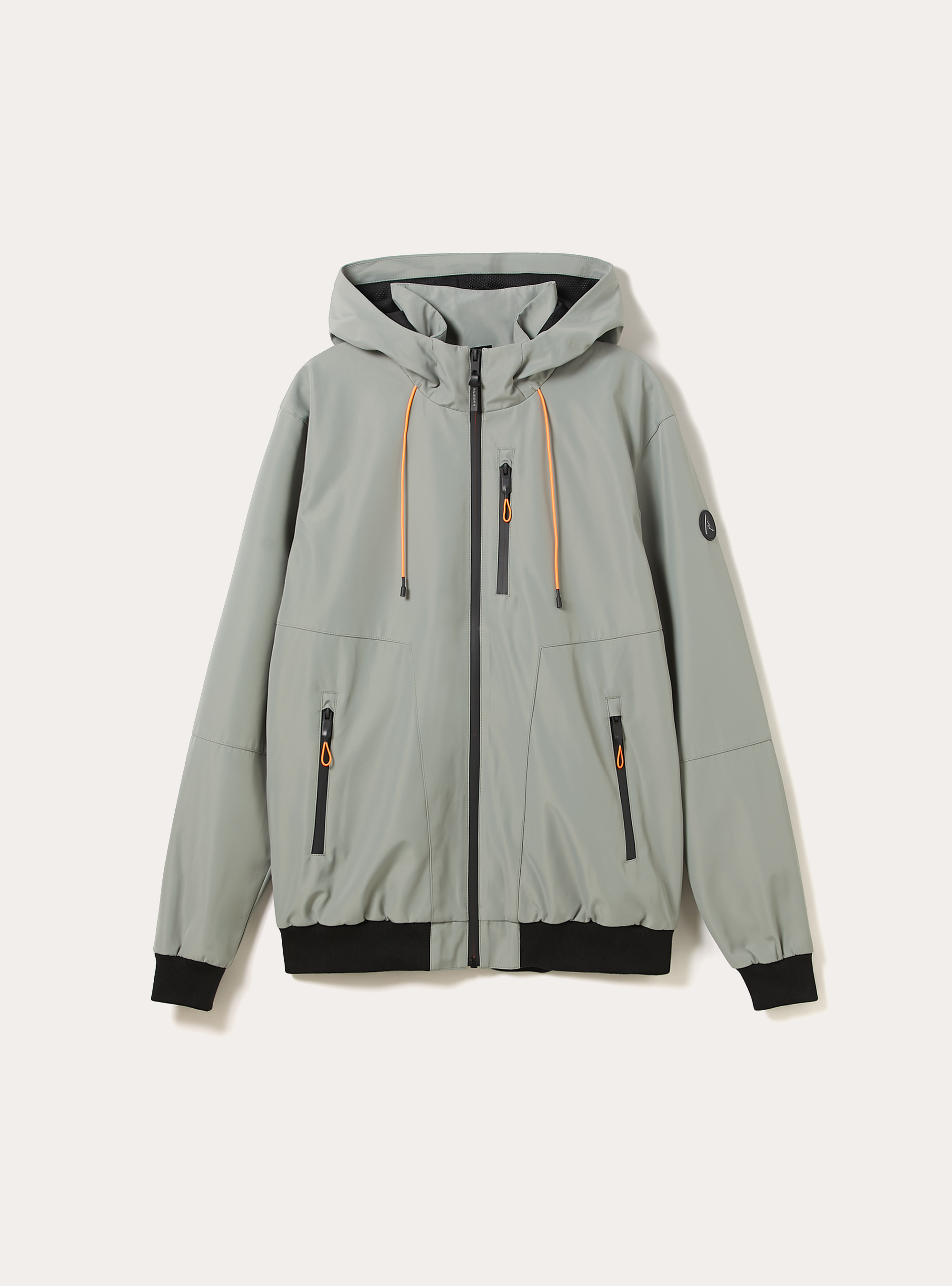 Winddichte Bomberjacke mit Kapuze, SG3 SAGE LIGHT