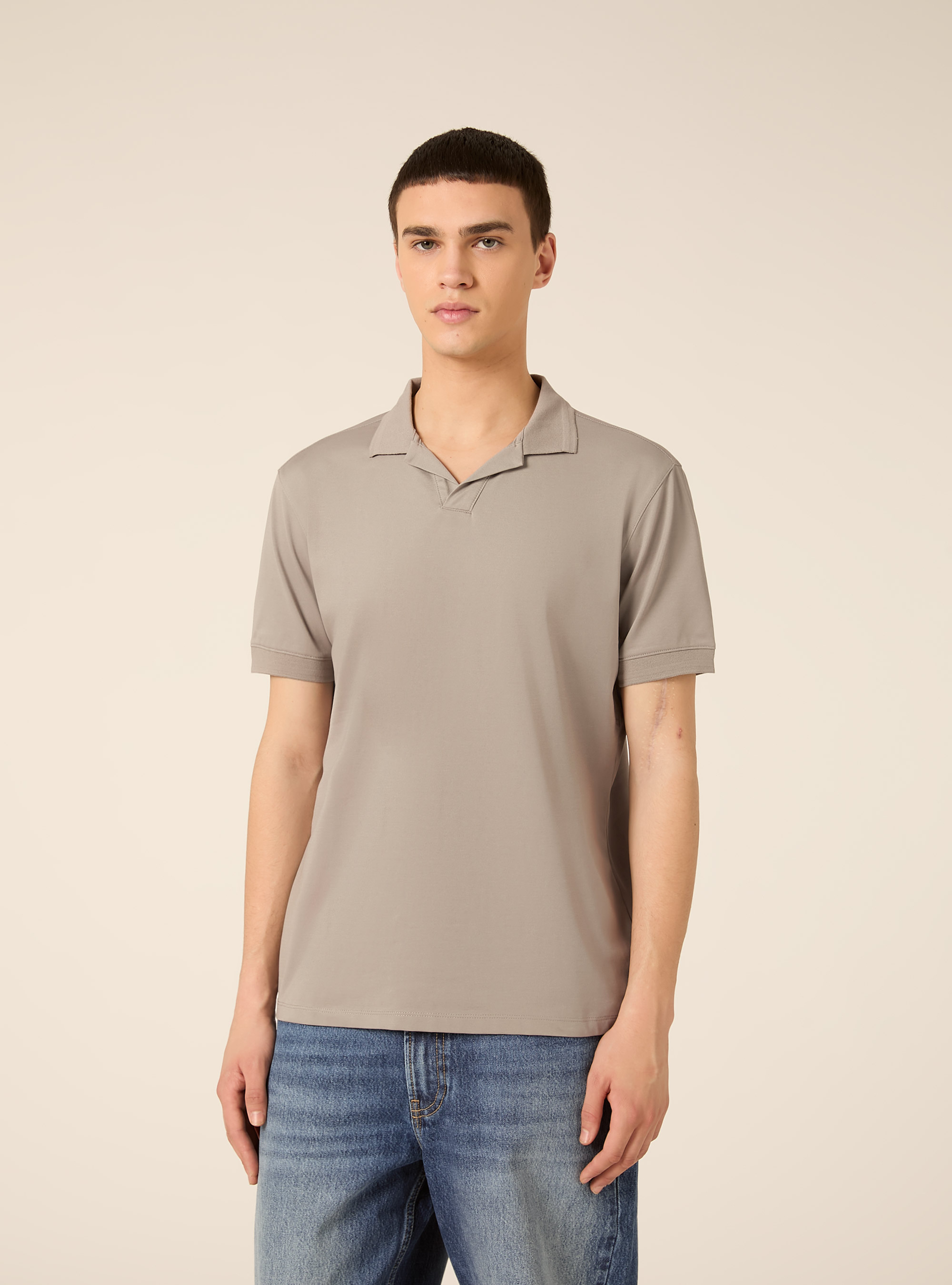 Polo AIRes en piqu&eacute; stretch, GY2 GREY MEDIUM