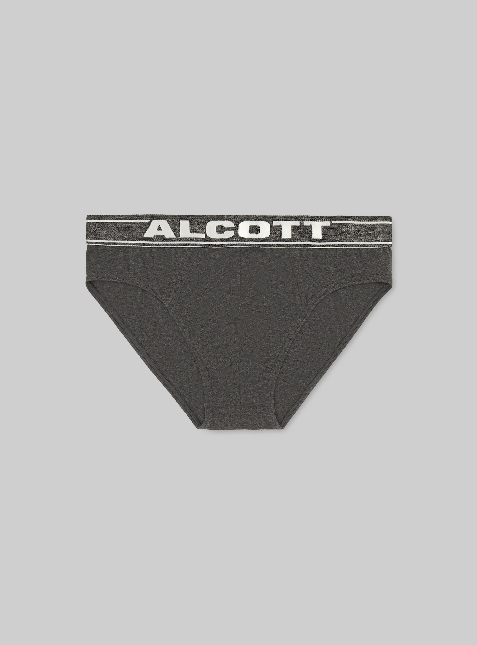 Slip en coton extensible avec logo, MGY1 GREY MEL DARK