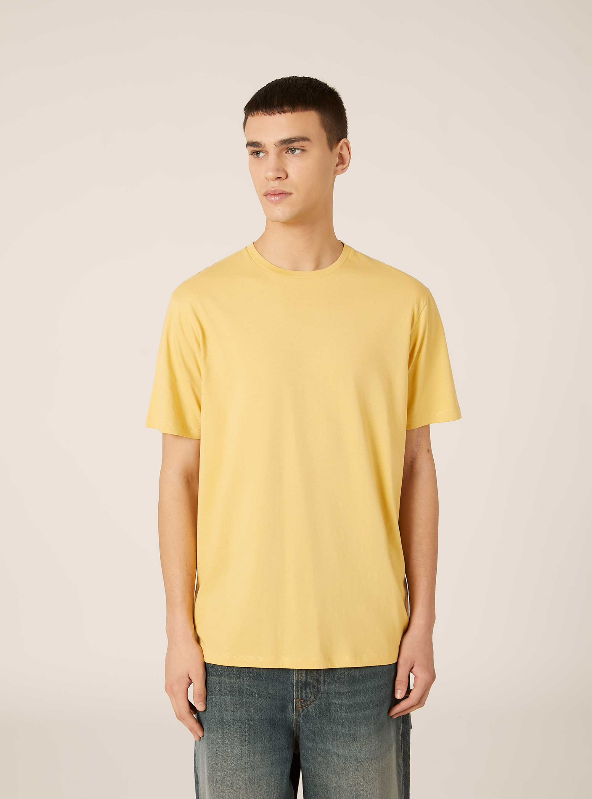 Basic Cotton T-Shirt, YE2 YELLOW MEDIUM
