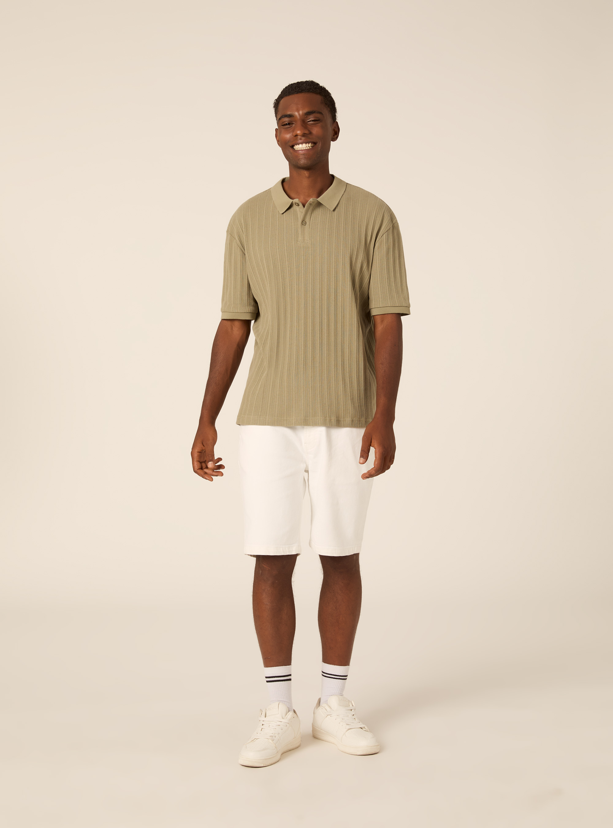 Regular Fit Structured Jersey Polo Shirt, KY3 KAKY LIGHT
