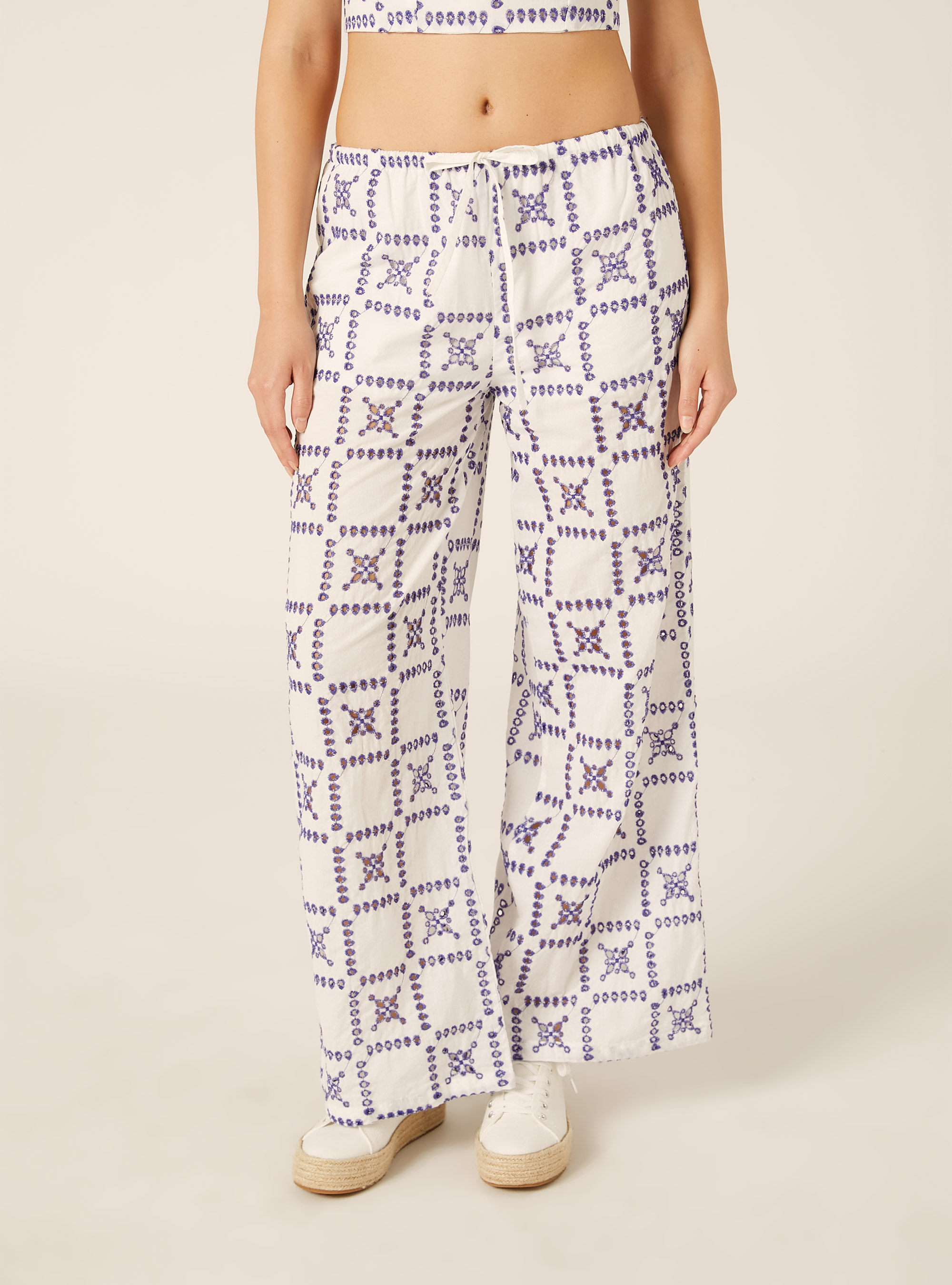 Pantal&oacute;n May&oacute;lica de Encaje Sangallo, WH2 WHITE