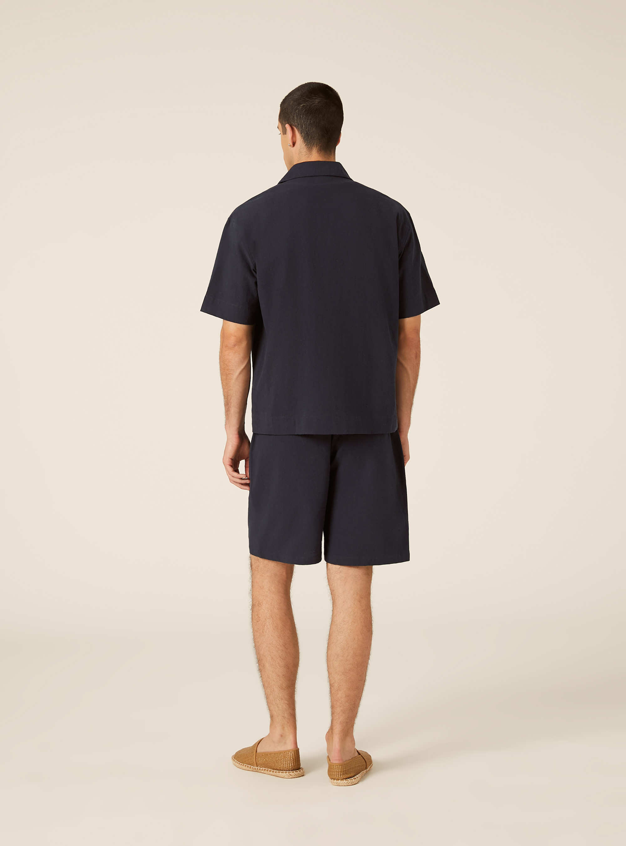 Linen Blend Polo Shirt, NA2 NAVY MEDIUM