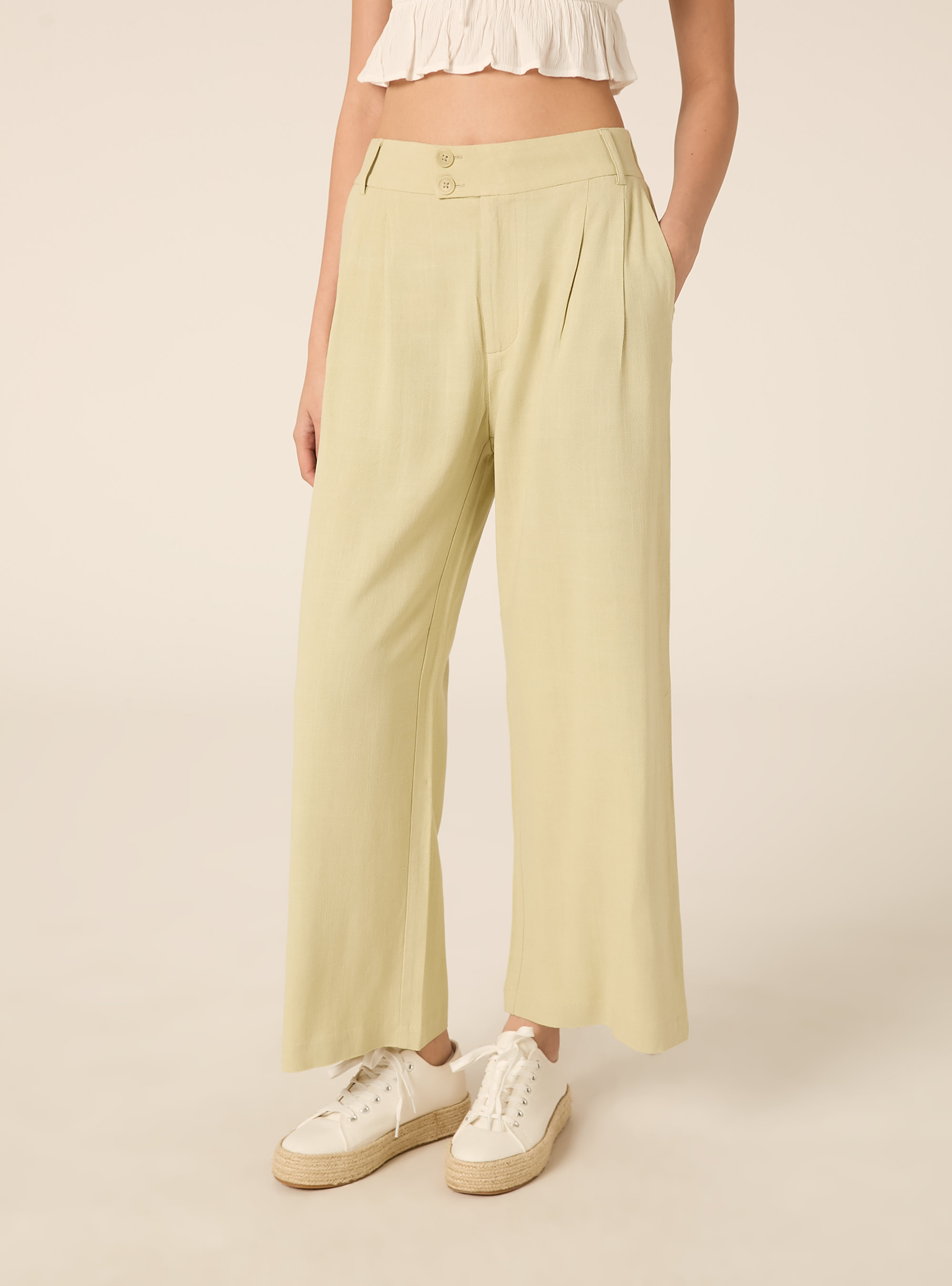 Wide-leg linen-blend pants, KY3 KAKY LIGHT