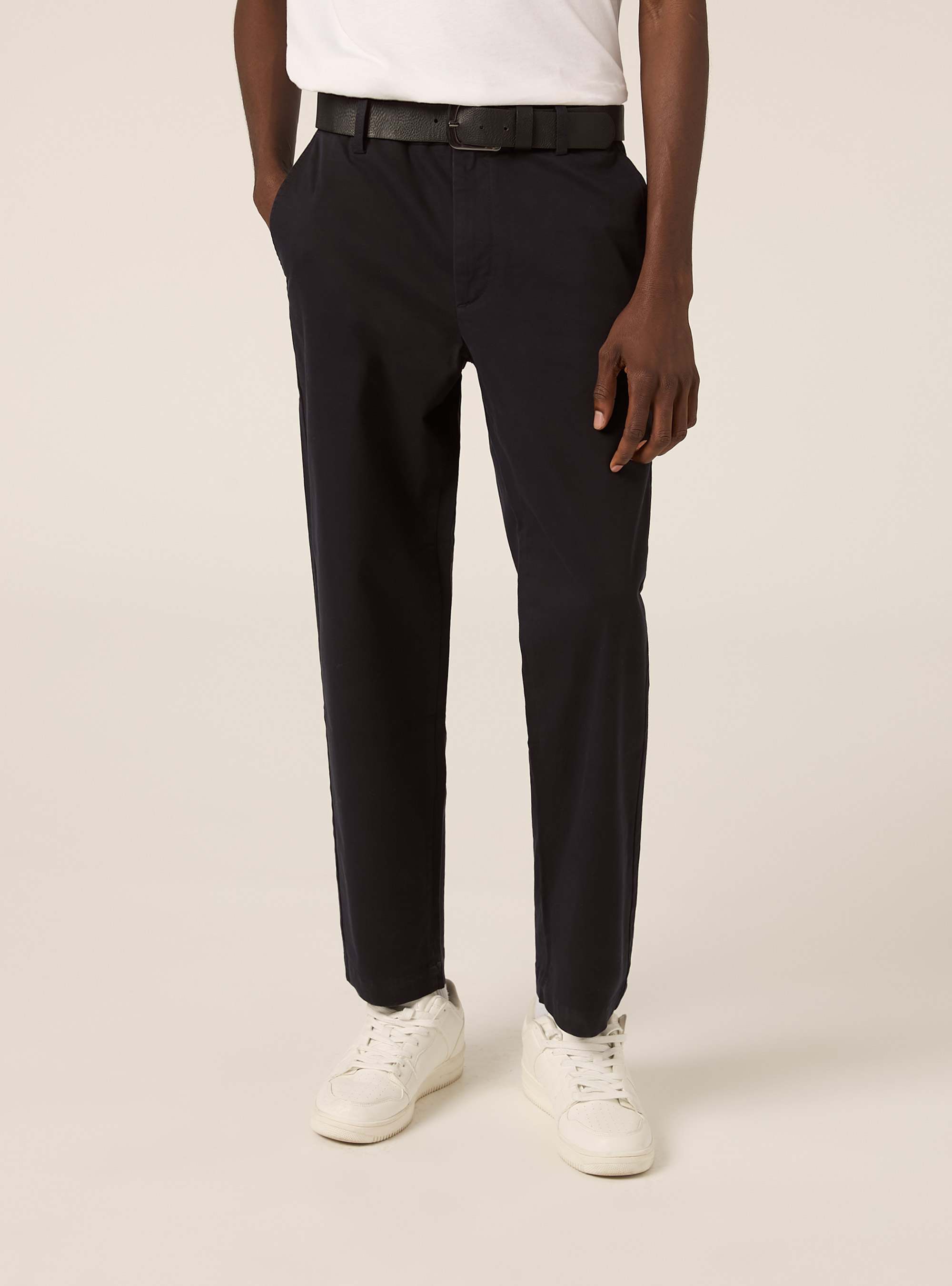 Slim fit stretch twill chino pants, NA1 NAVY DARK