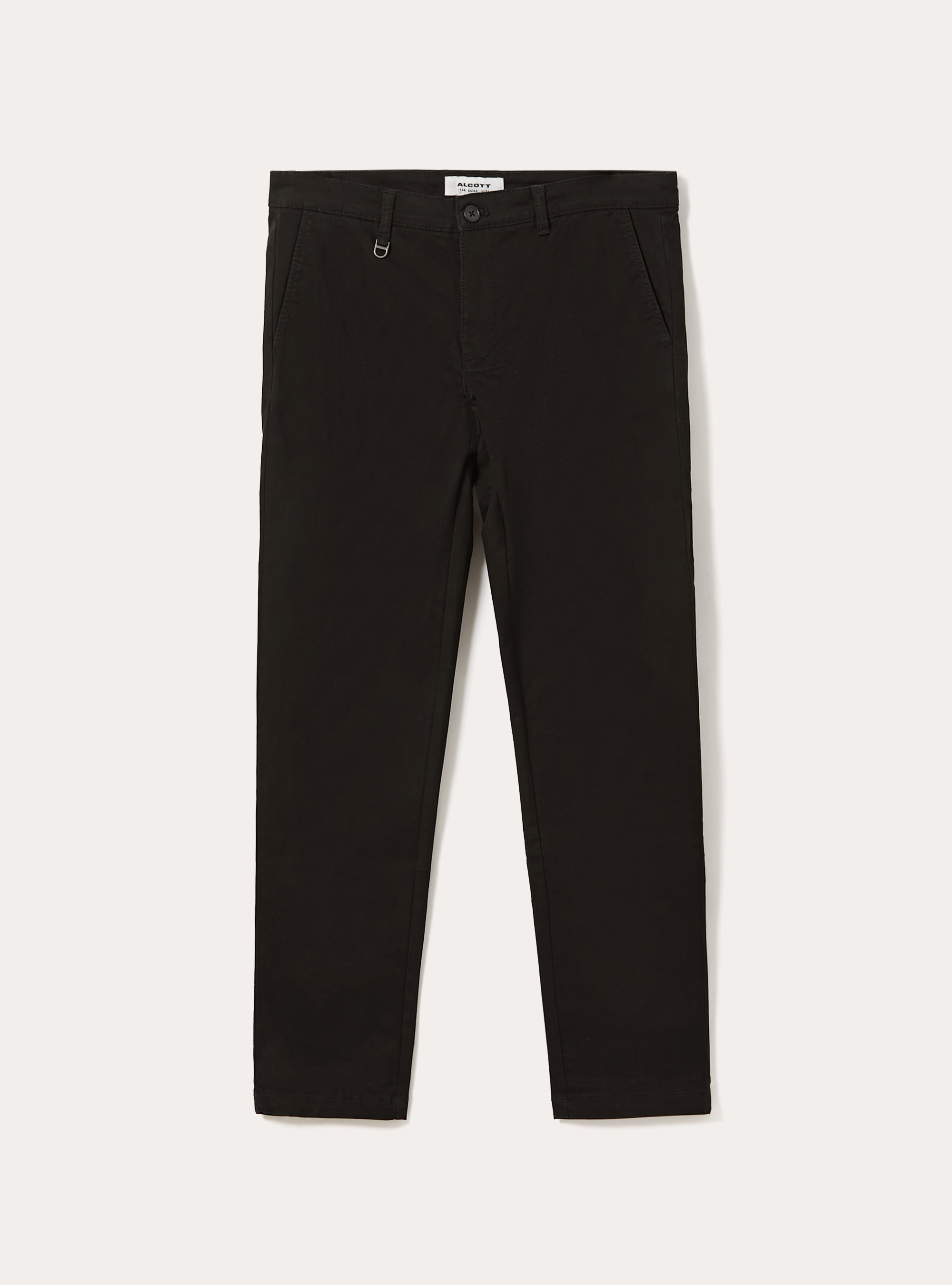 Pantalones chino el&aacute;sticos de sarga ajustados, BK1 BLACK