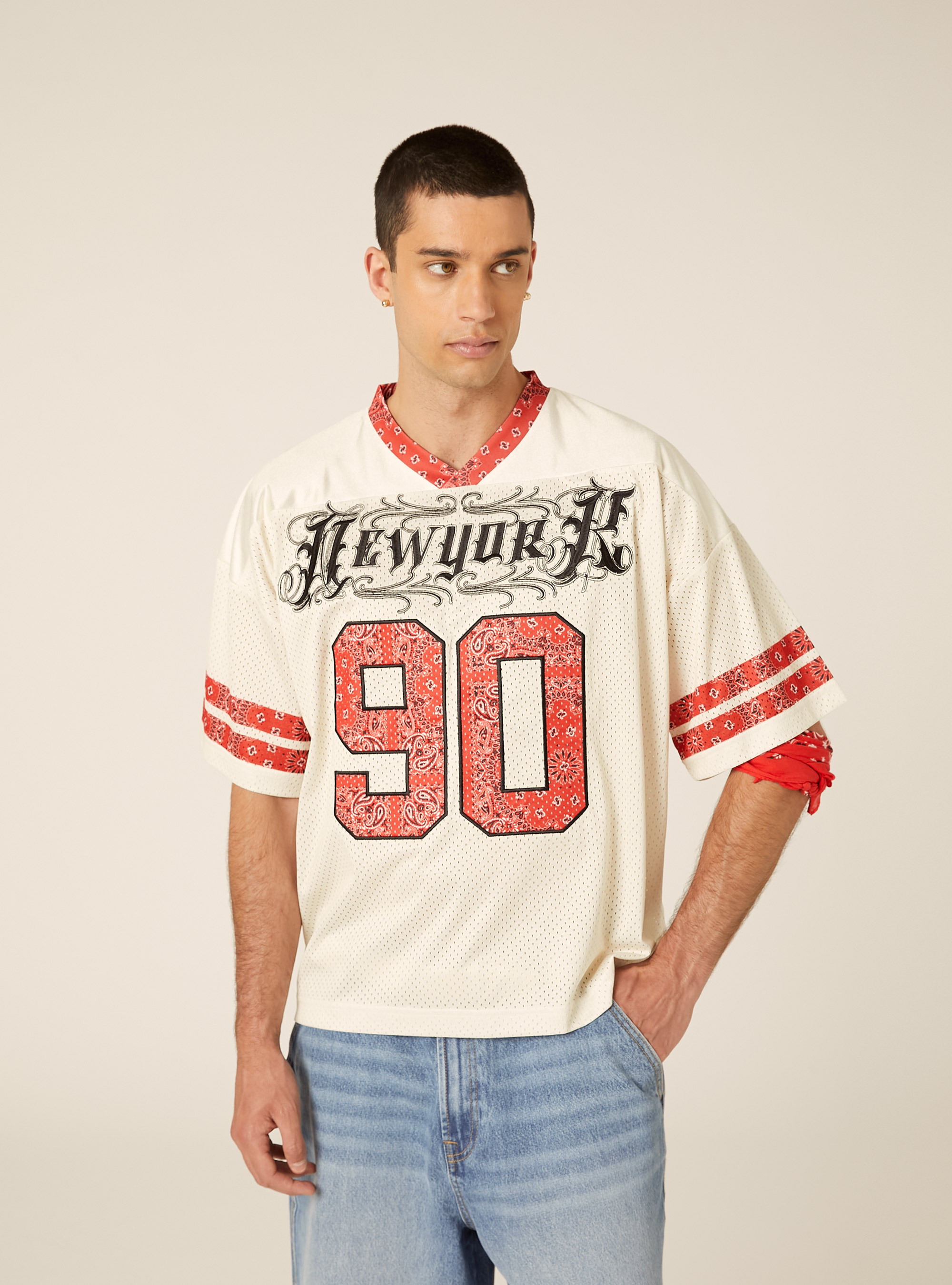 Oversized Football Jersey, WH2 WHITE