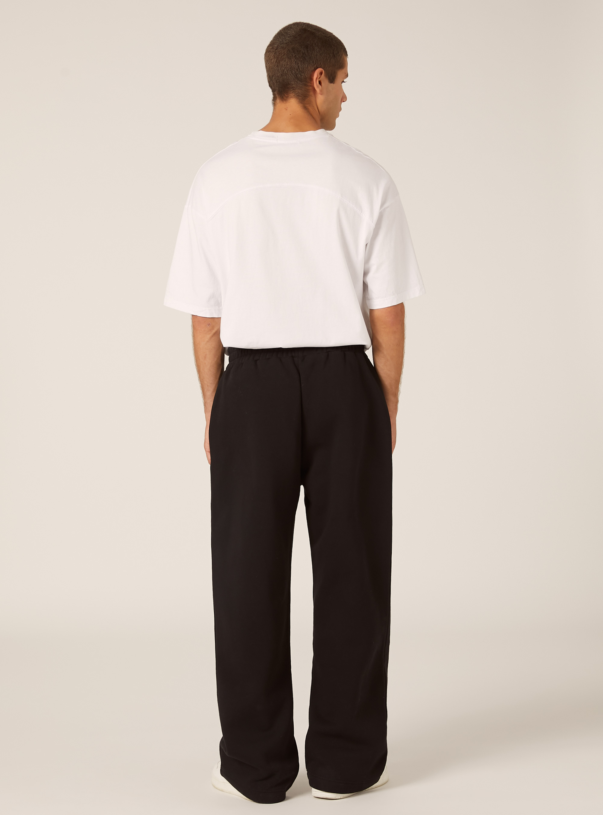 Pantalon ample en molleton, BK1 BLACK