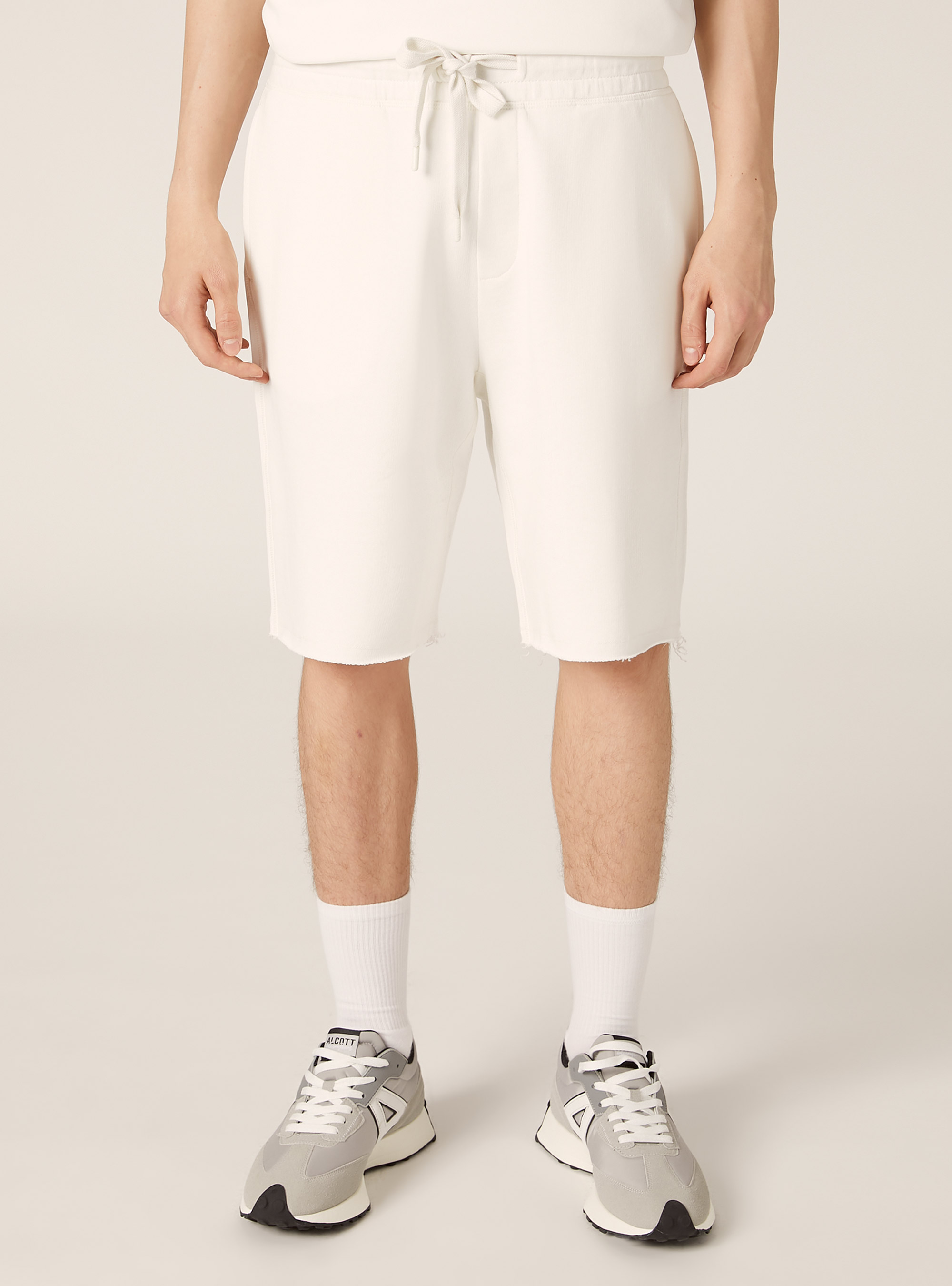 Jogger-Bermudashorts aus Baumwolle, WH1 OFF WHITE