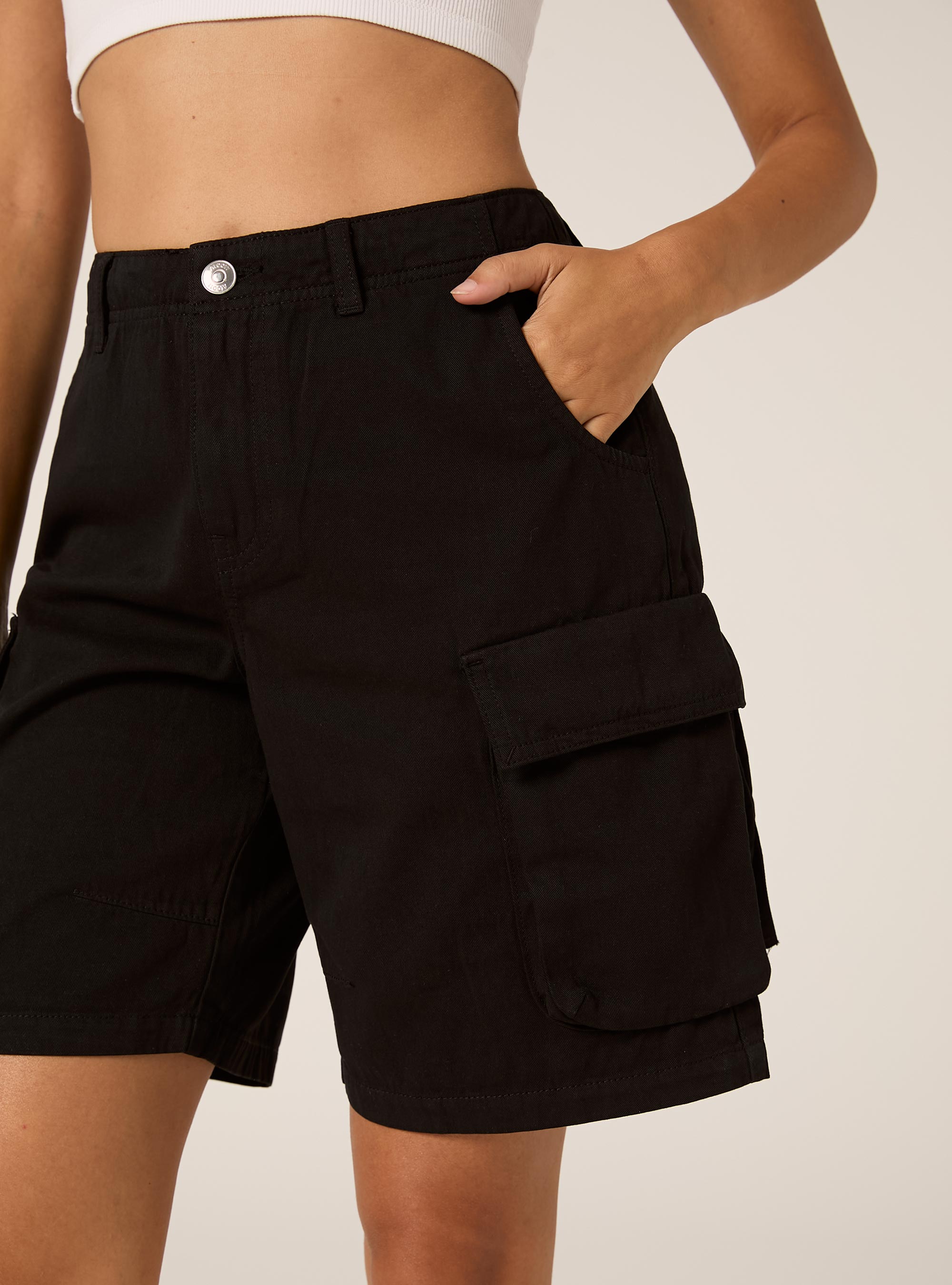 Bermuda cargo in twill, NERO